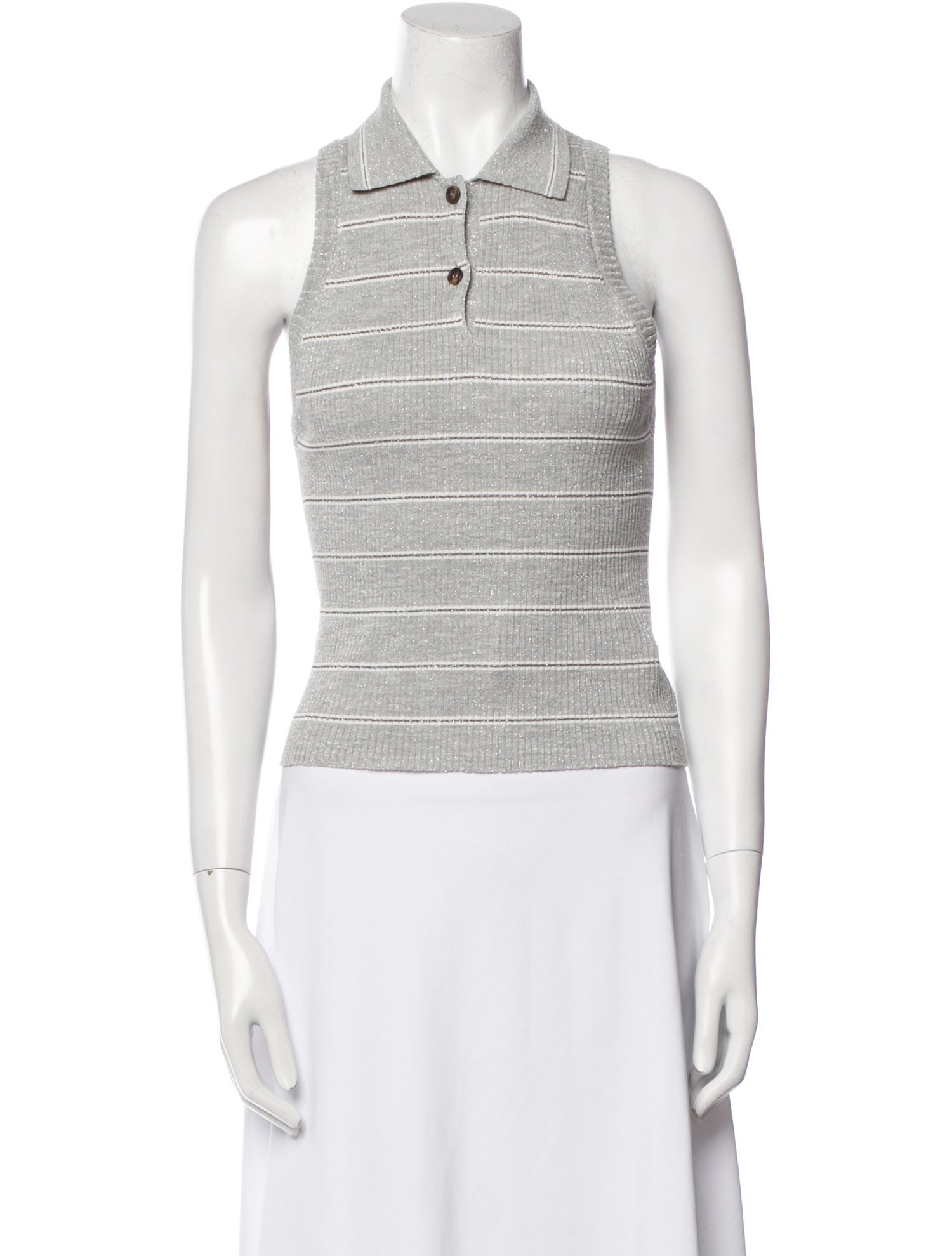 Brunello Cucinelli Linen Striped Crop Top