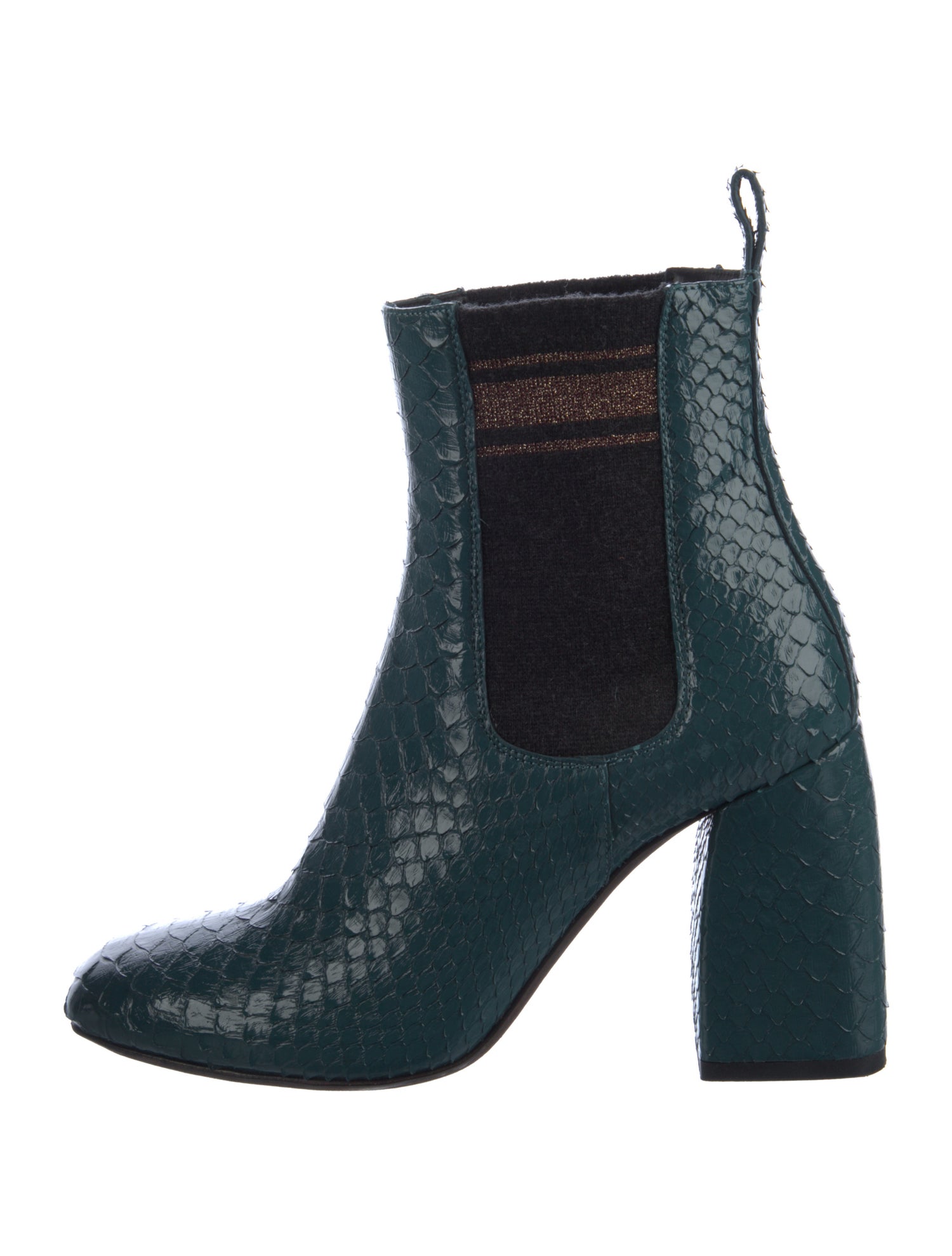 Brunello Cucinelli Snakeskin Animal Print Chelsea Boots