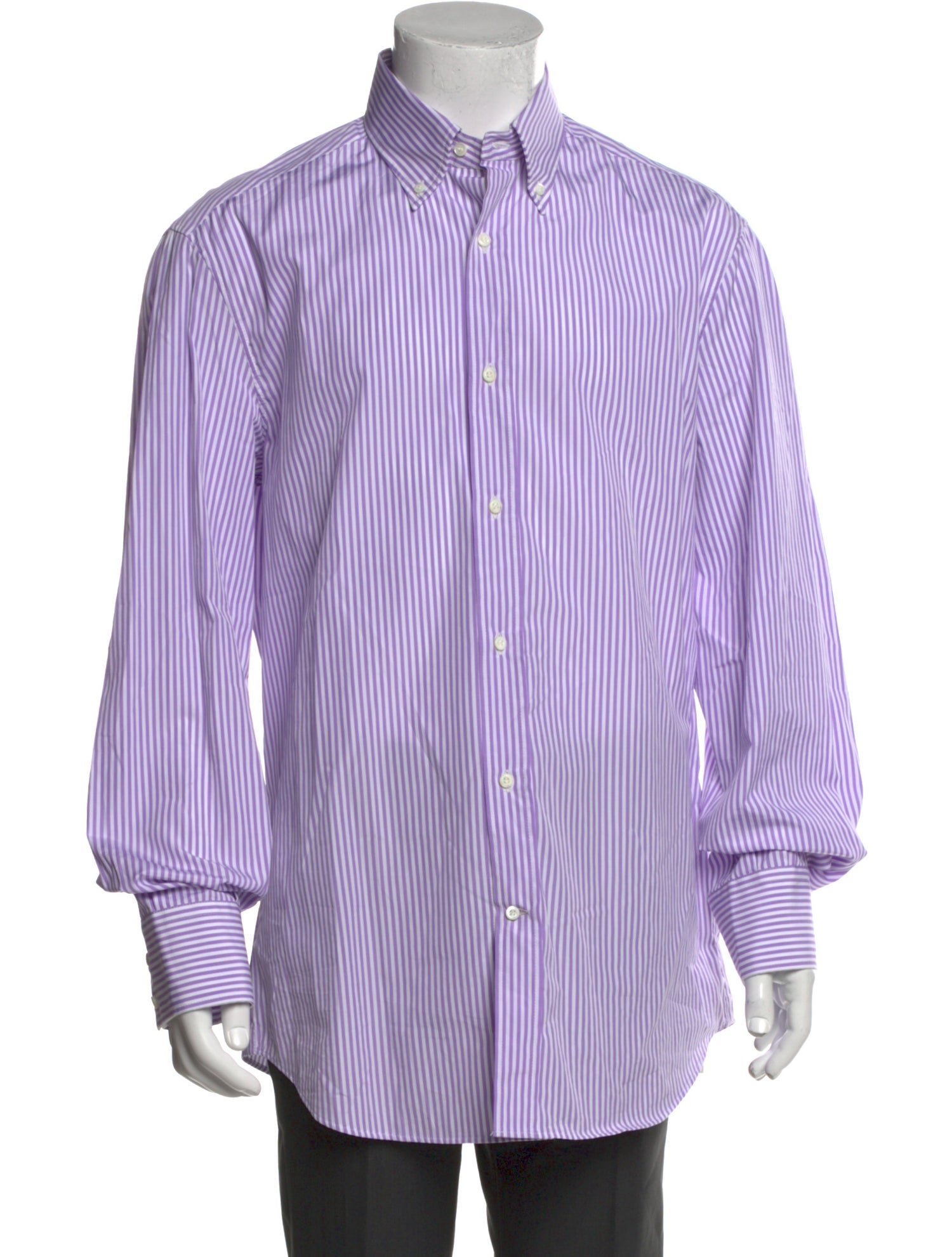 Brunello Cucinelli Striped Long Sleeve Dress Shirt