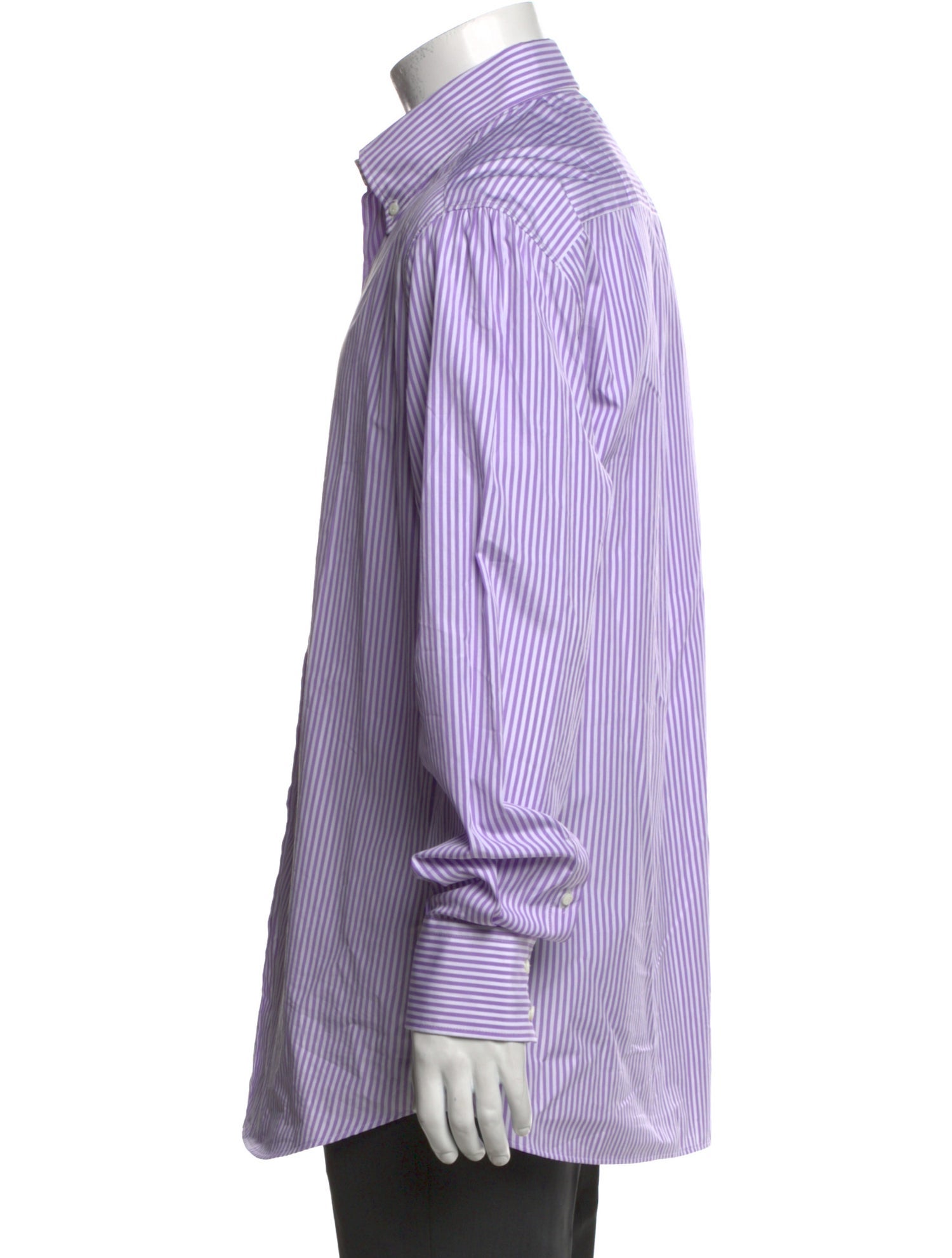 Brunello Cucinelli Striped Long Sleeve Dress Shirt