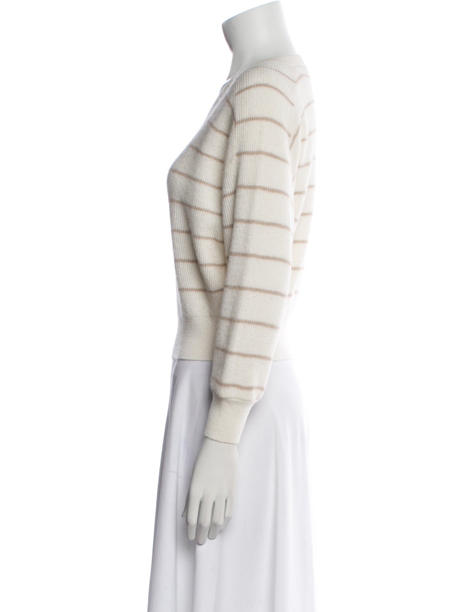 Brunello Cucinelli Striped V-Neck Sweater