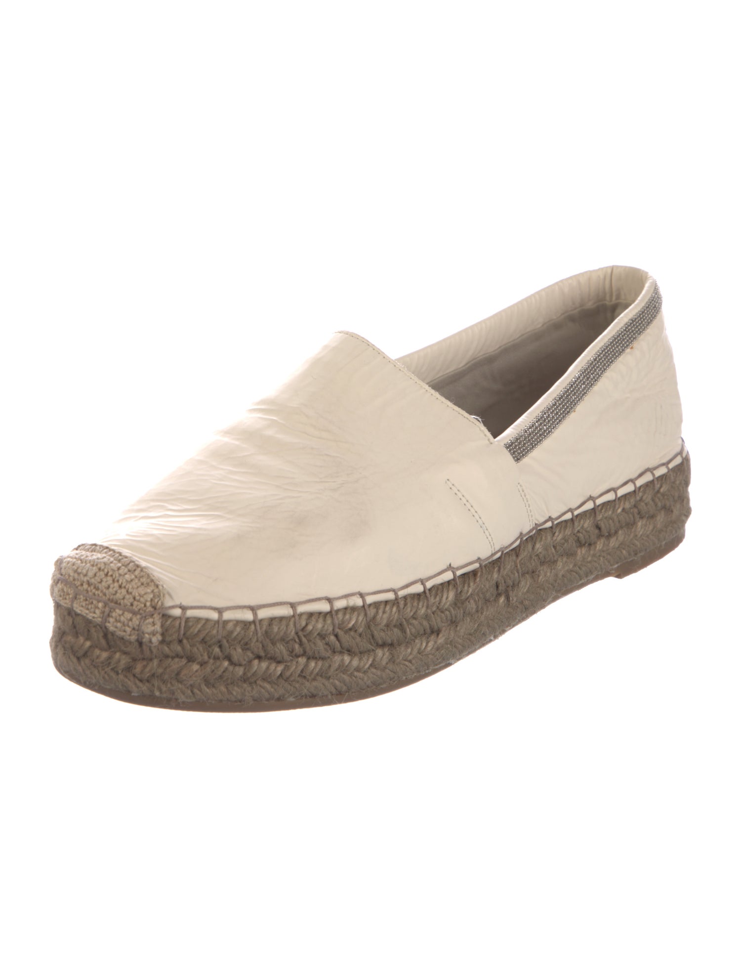 Brunello Cucinelli Monili Leather Espadrilles