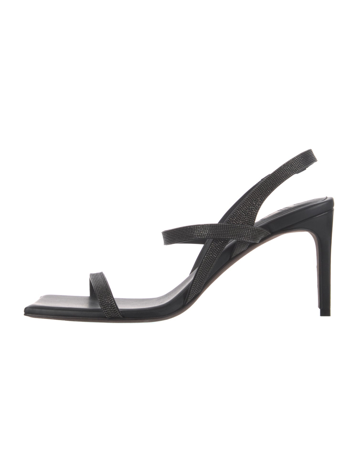 Brunello Cucinelli Monili Leather Slingback Sandals