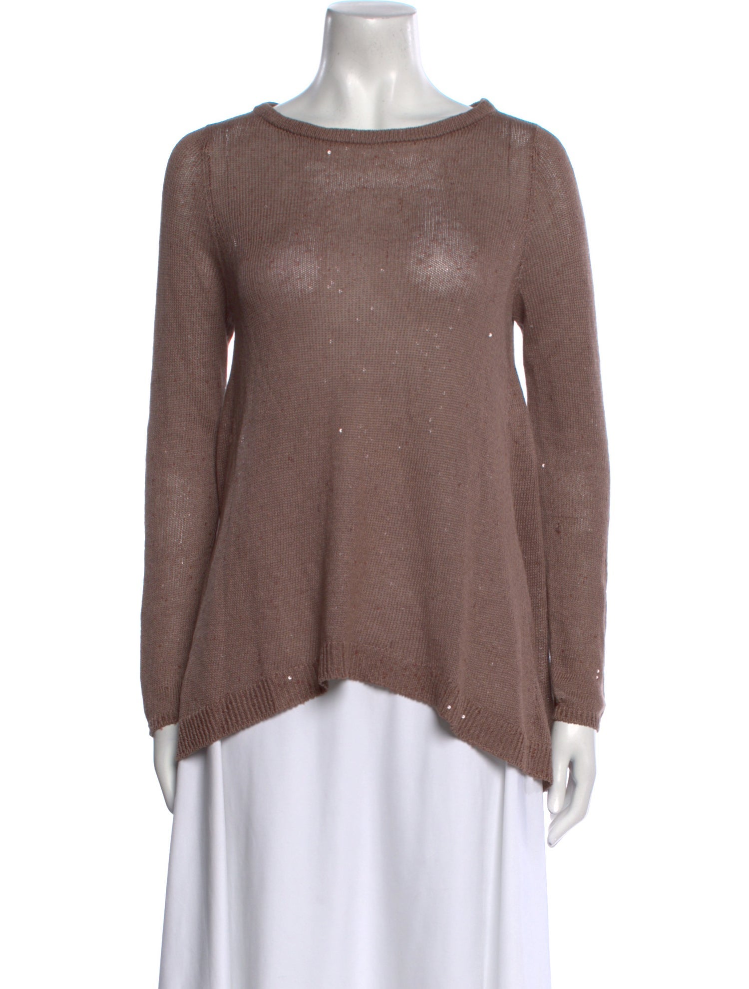 Brunello Cucinelli Linen Bateau Neckline Sweater