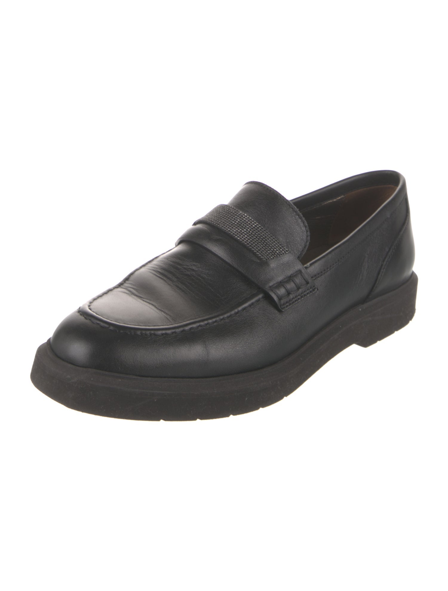 Brunello Cucinelli Monili Leather Loafers