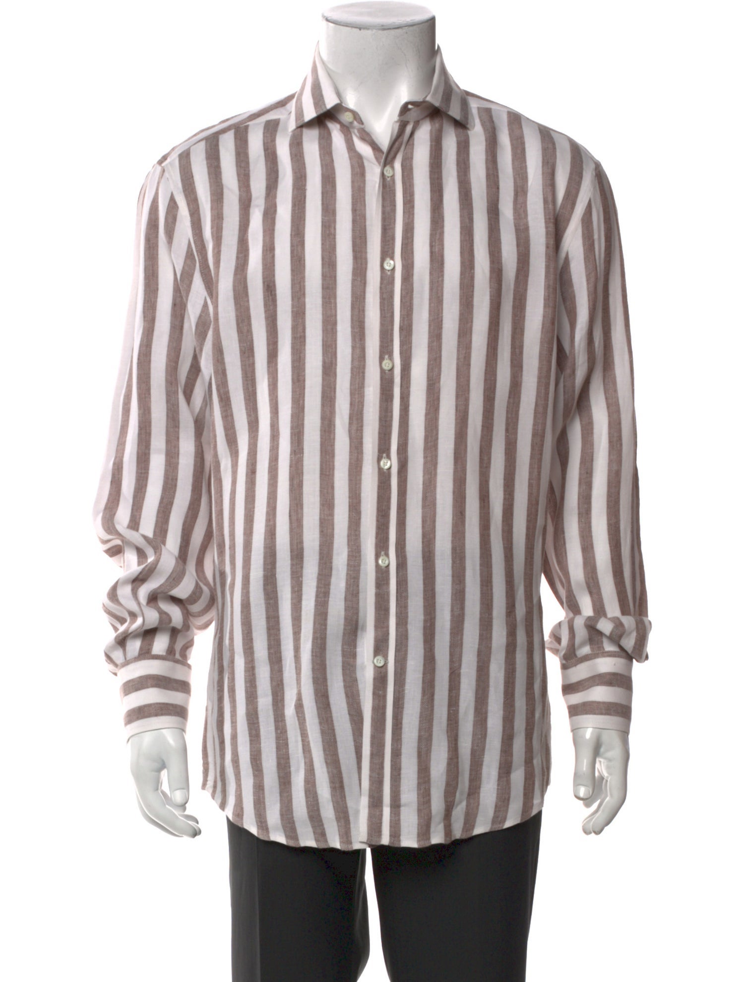 Brunello Cucinelli Linen Striped Shirt