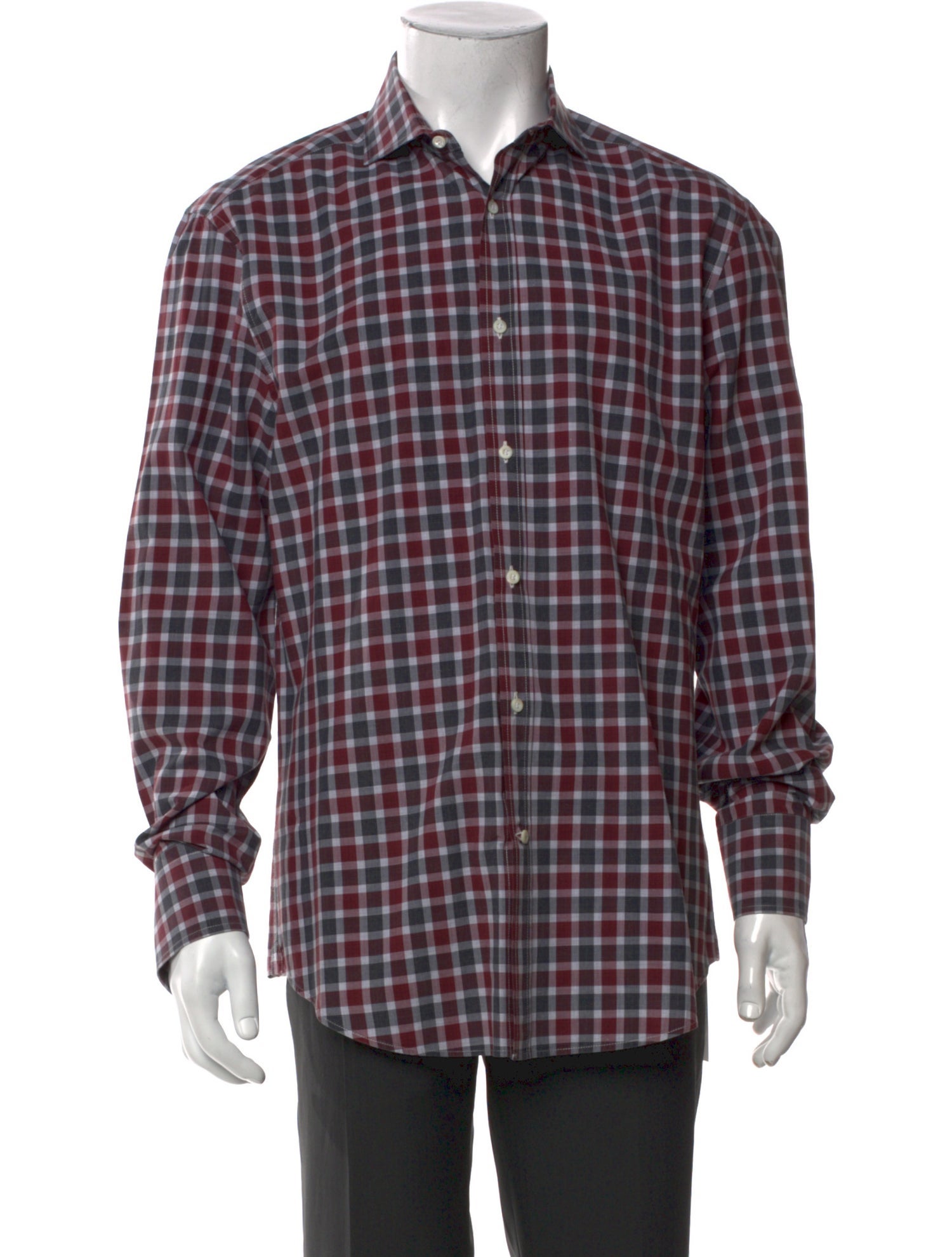 Brunello Cucinelli Plaid Print Long Sleeve Shirt