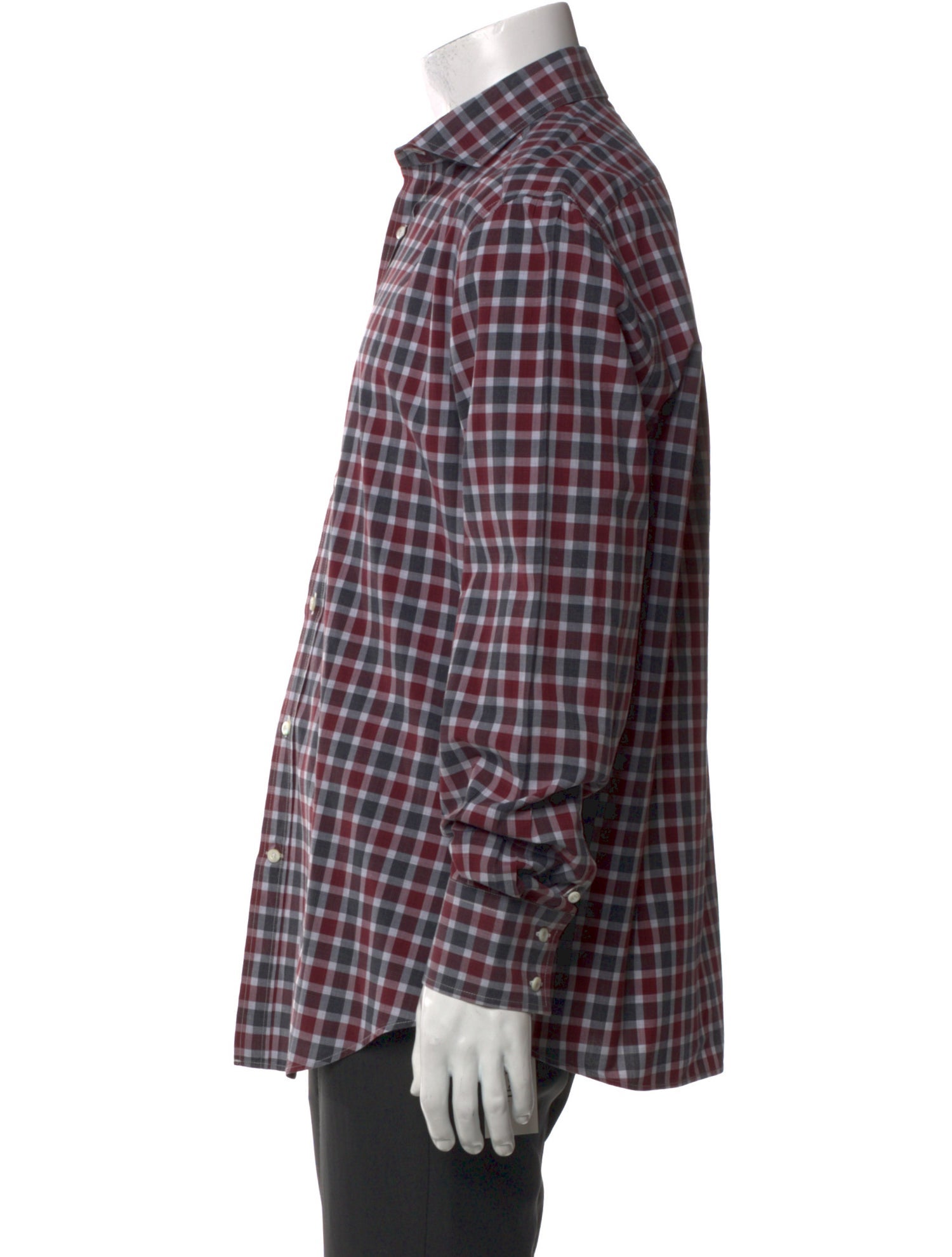 Brunello Cucinelli Plaid Print Long Sleeve Shirt