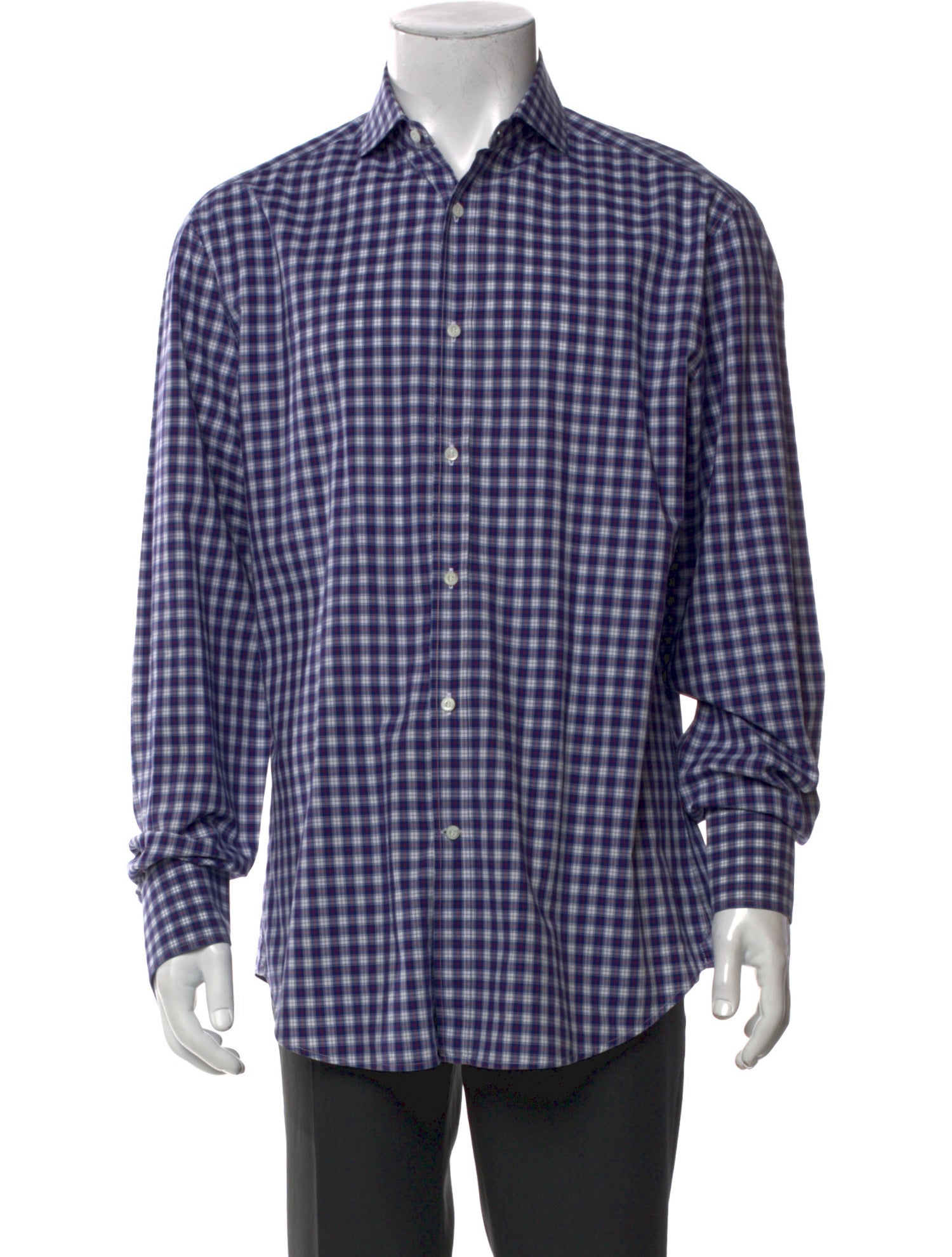 Brunello Cucinelli Plaid Print Long Sleeve Shirt