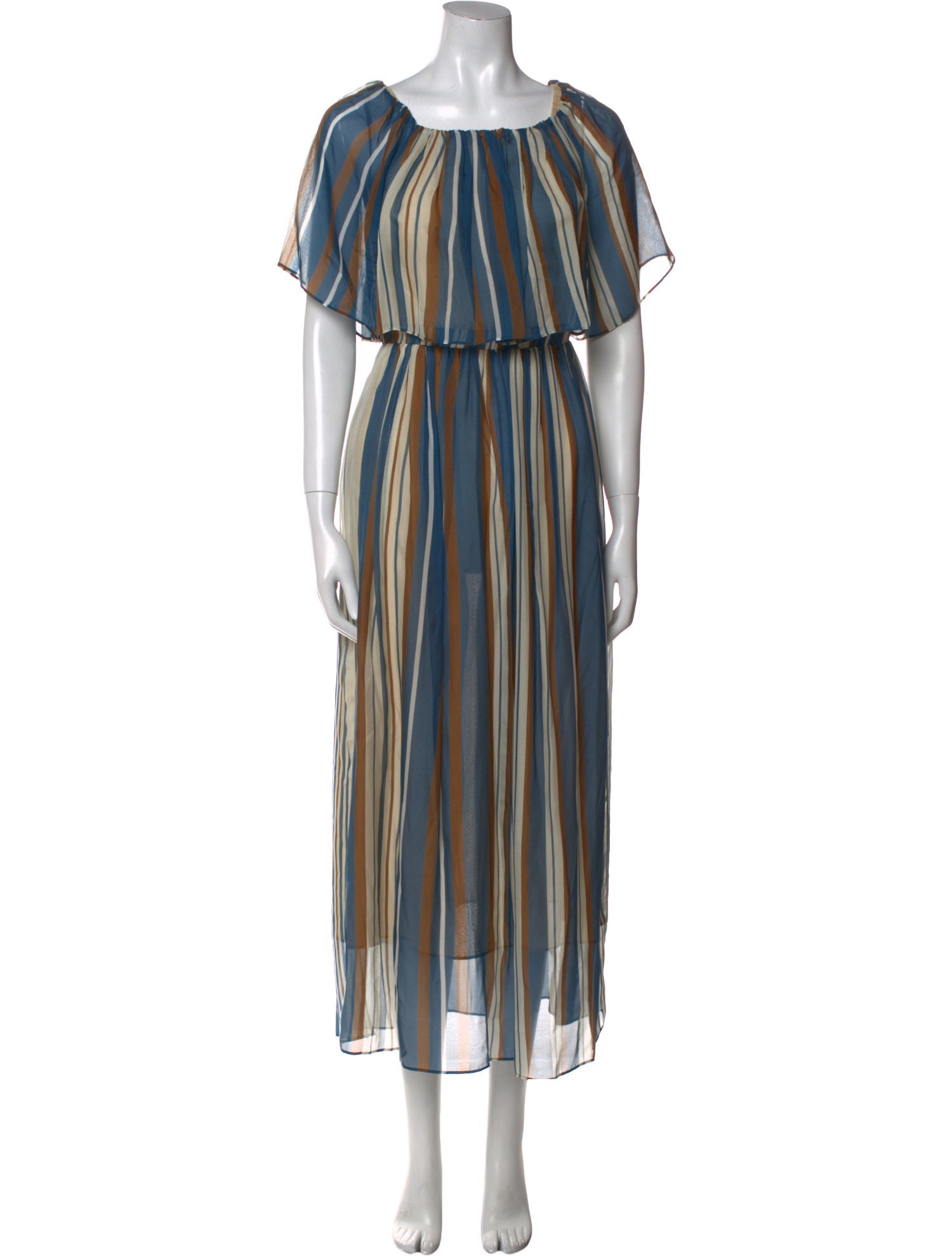 Brunello Cucinelli Striped Long Dress