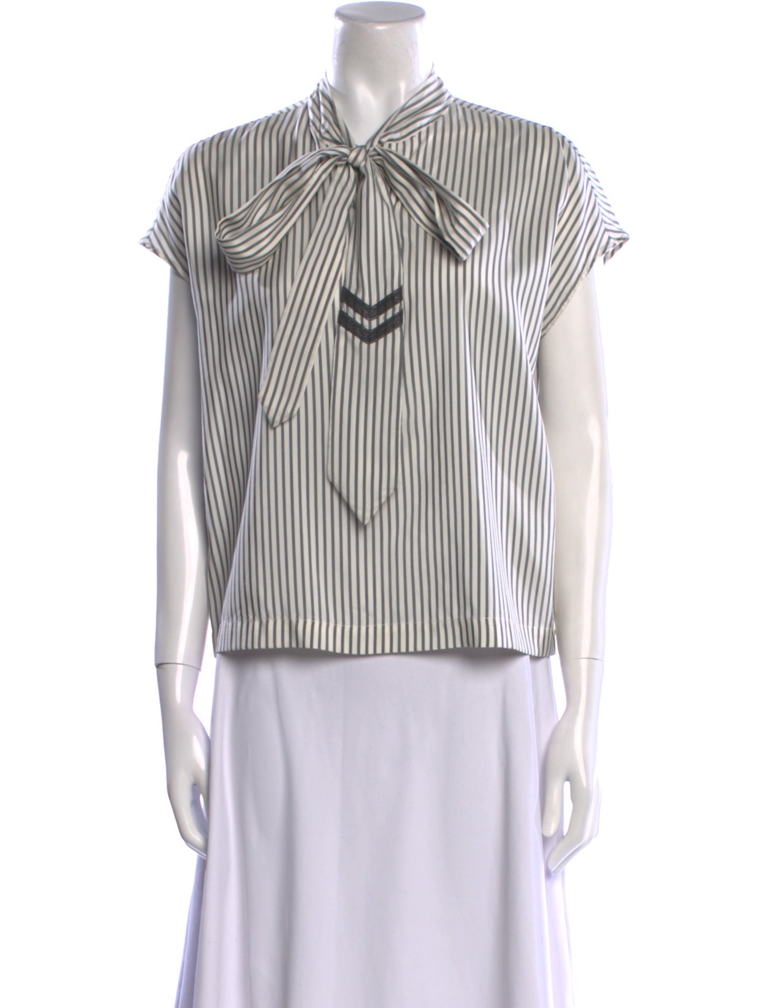Brunello Cucinelli Silk Striped Blouse