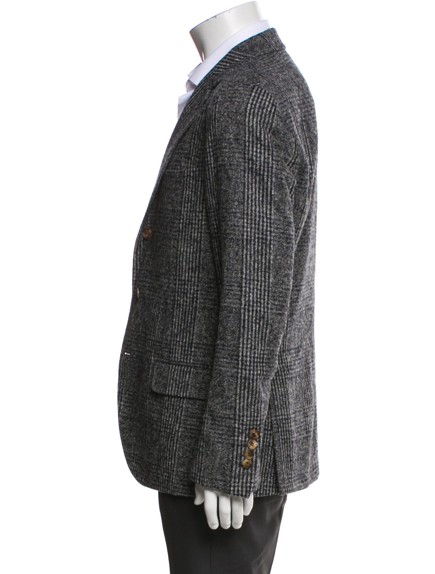 Brunello Cucinelli Alpaca Plaid Print Blazer w/ Tags