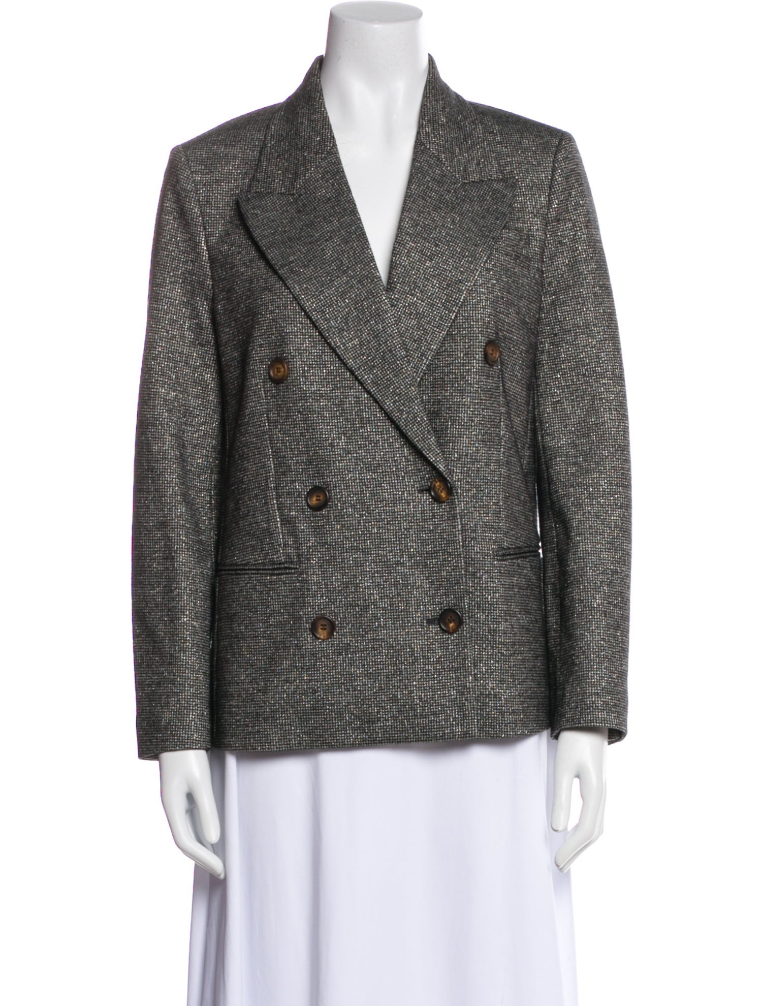 Brunello Cucinelli Virgin Wool Plaid Print Blazer