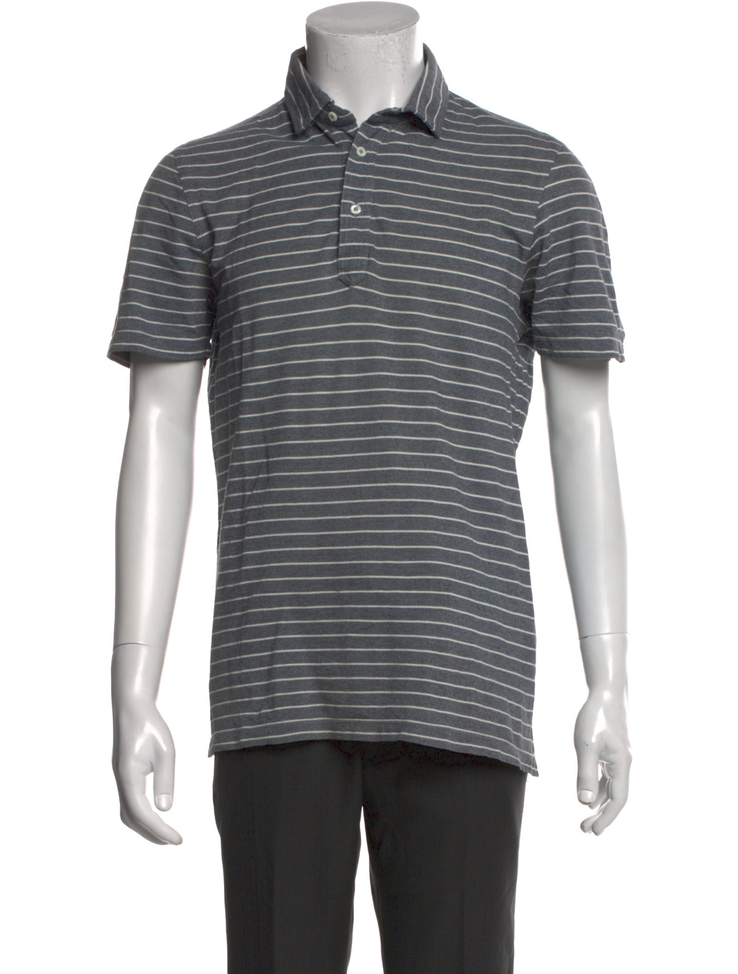 Brunello Cucinelli Striped Collar Polo Shirt
