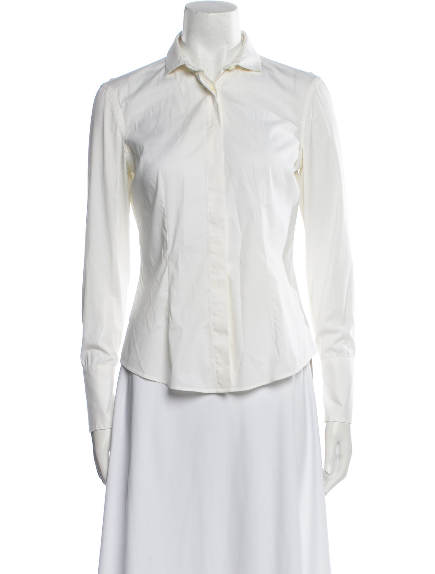 Brunello Cucinelli Long Sleeve Button-Up Top