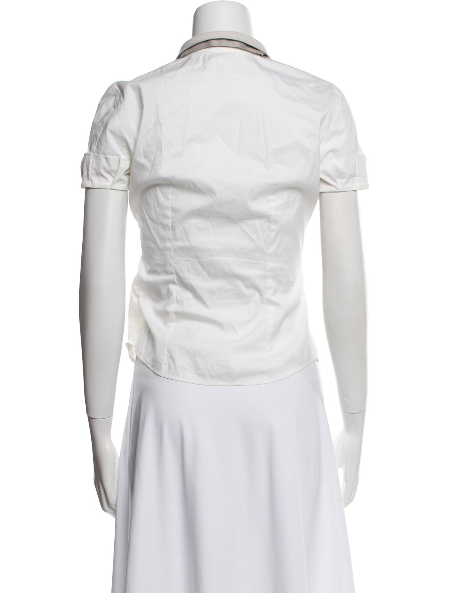 Brunello Cucinelli Short Sleeve Button-Up Top