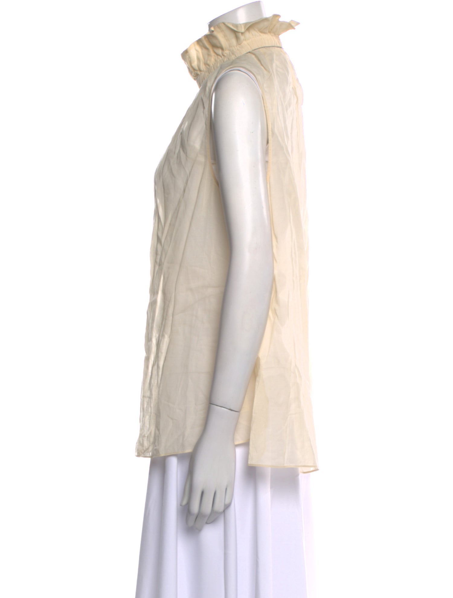 Brunello Cucinelli Mock Neck Sleeveless Blouse