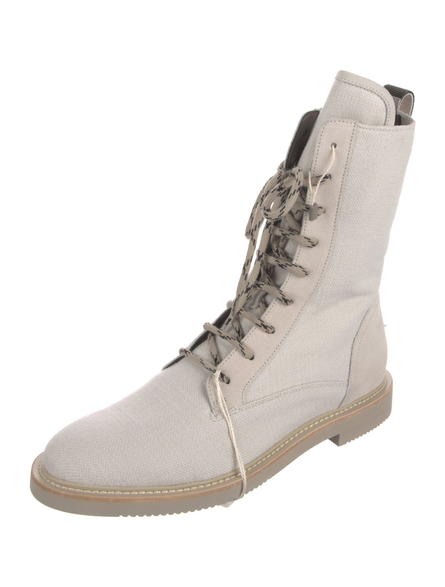 Brunello Cucinelli Leather Combat Boots w/ Tags