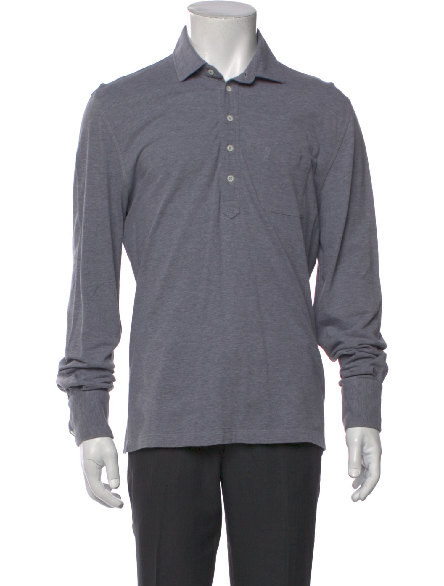 Brunello Cucinelli V-Neck Long Sleeve Polo Shirt