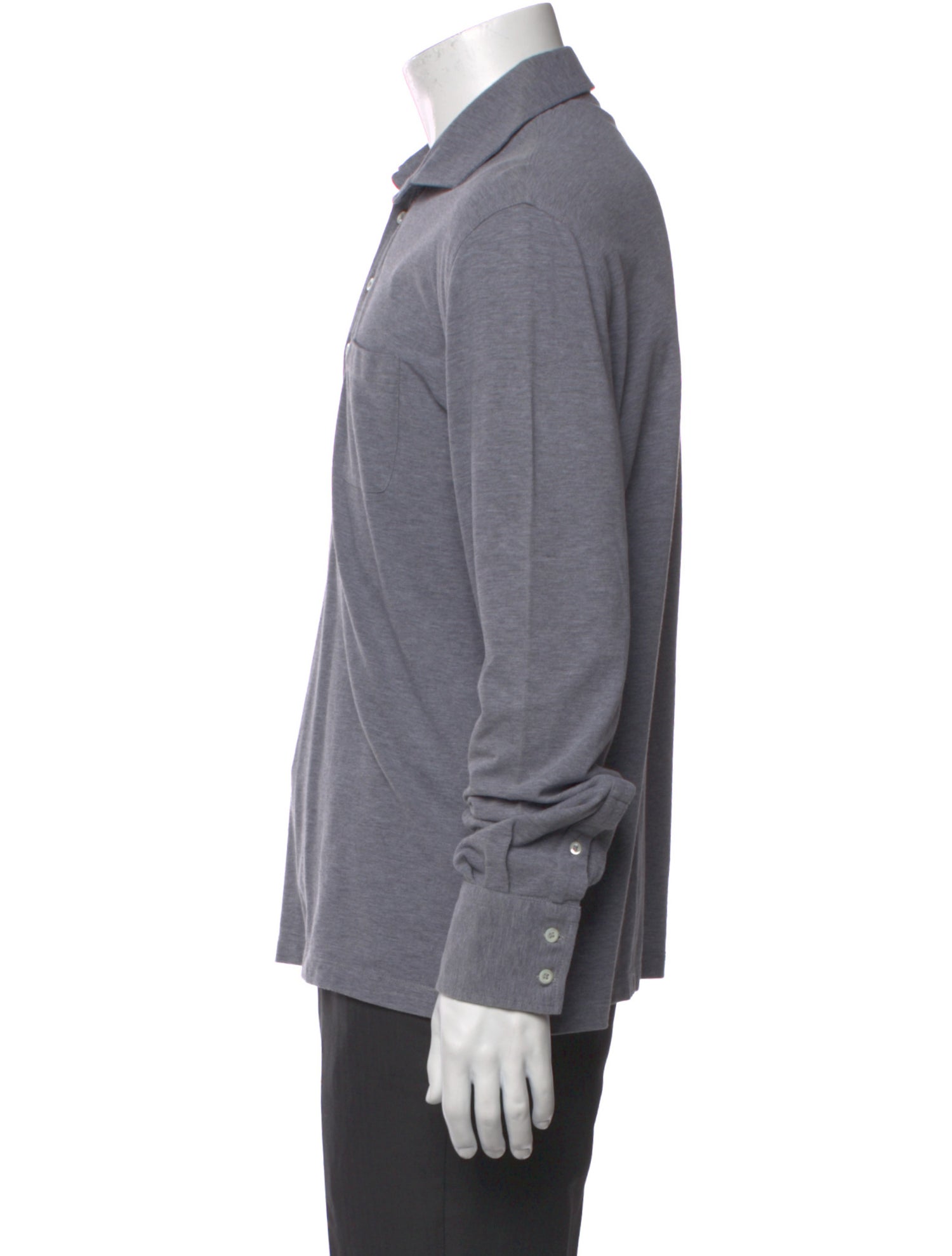 Brunello Cucinelli V-Neck Long Sleeve Polo Shirt