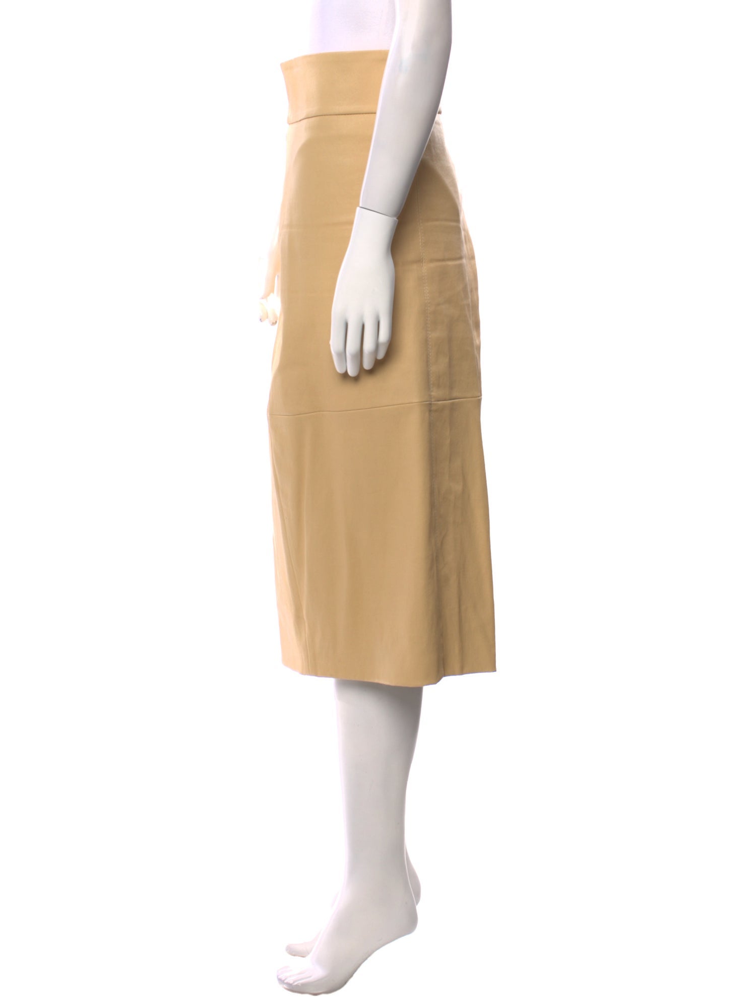 Brunello Cucinelli Leather Midi Length Skirt