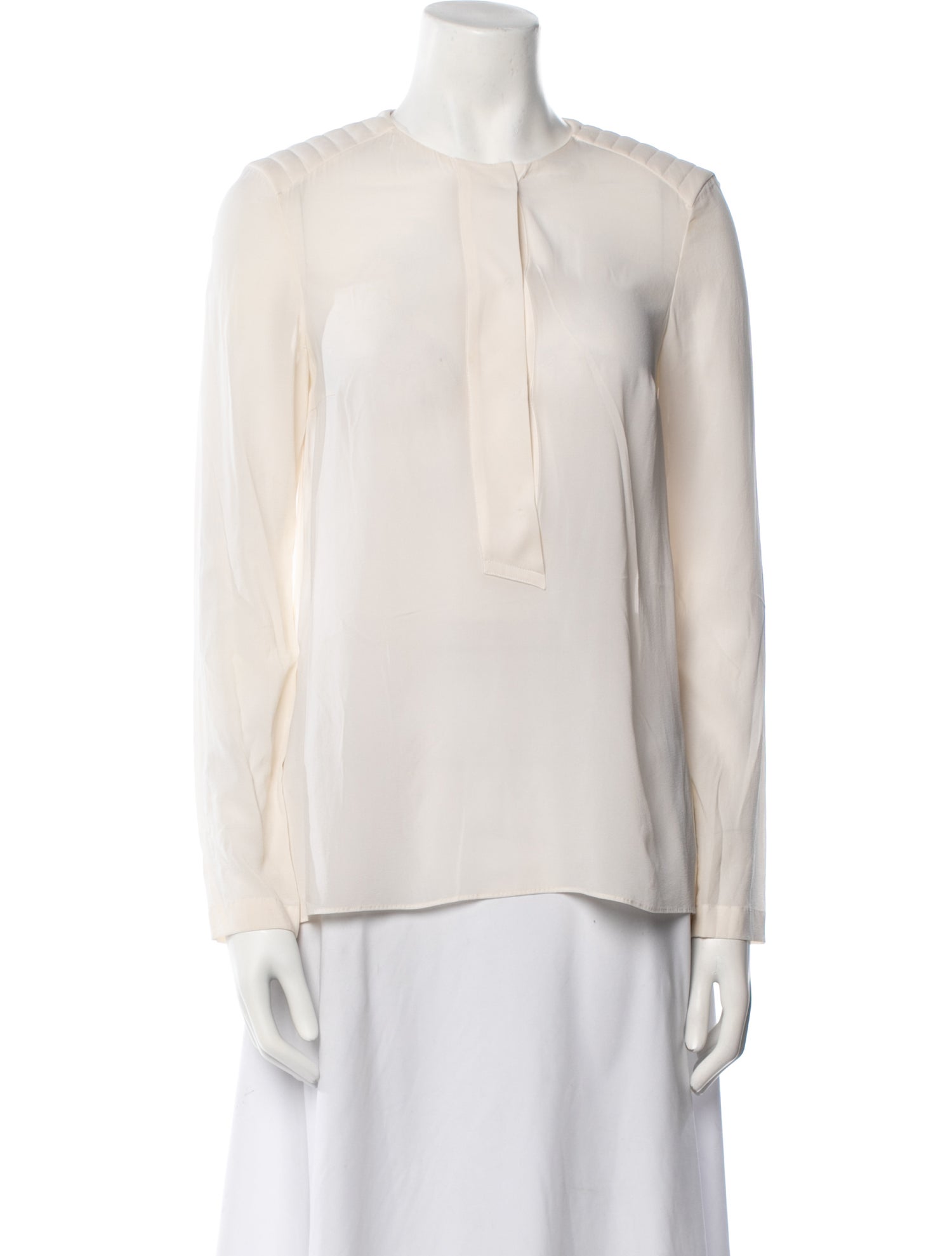 Brunello Cucinelli Silk Crew Neck Blouse