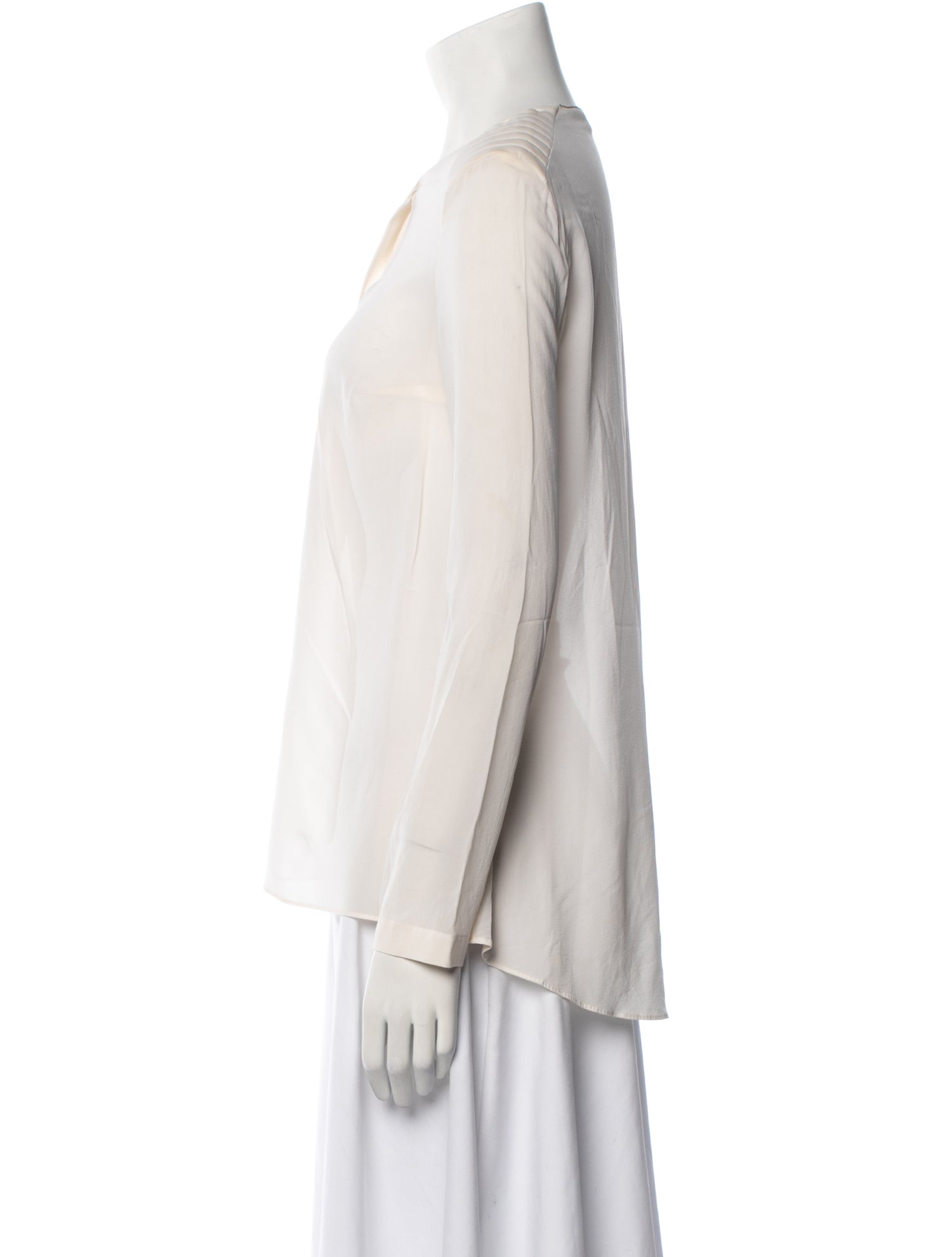 Brunello Cucinelli Silk Crew Neck Blouse