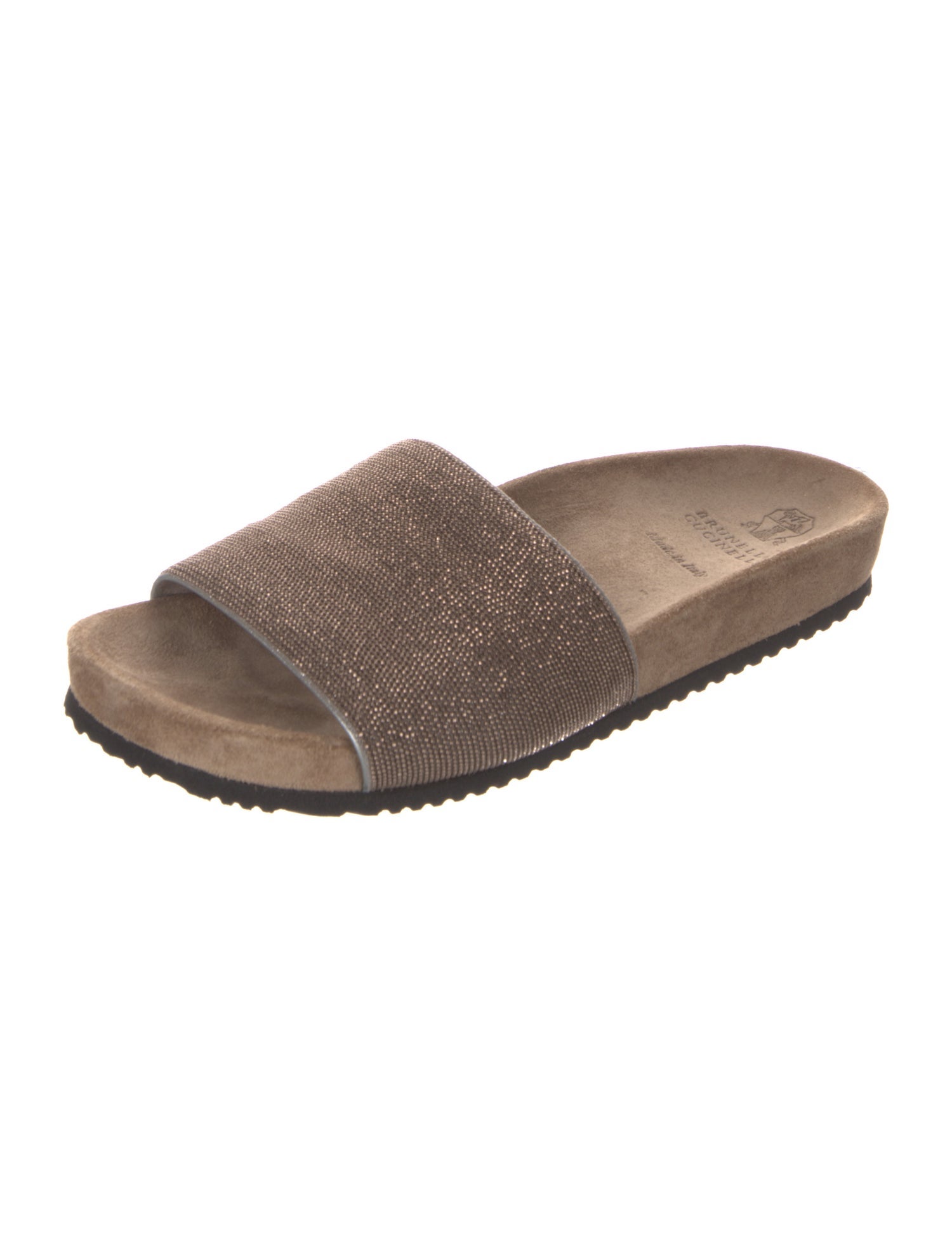 Brunello Cucinelli Monili Suede Slides