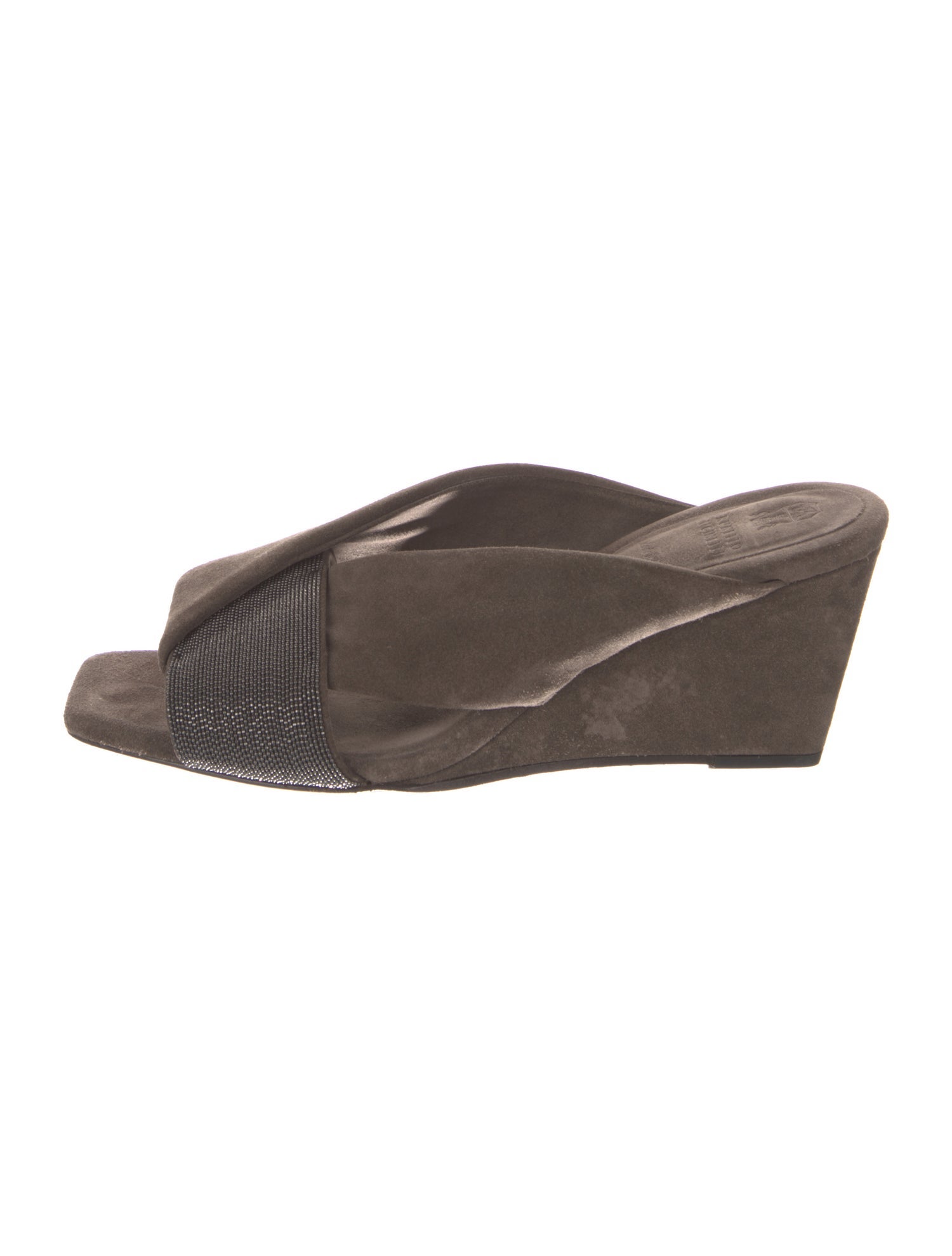 Brunello Cucinelli Monili Suede Slides