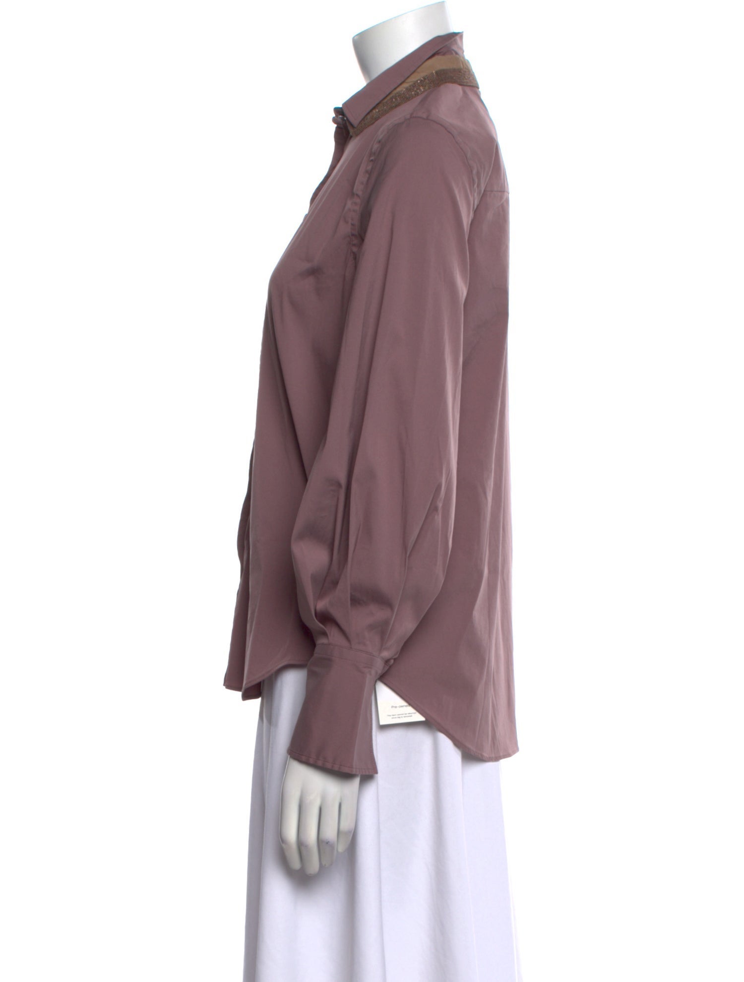 Brunello Cucinelli Long Sleeve Button-Up Top