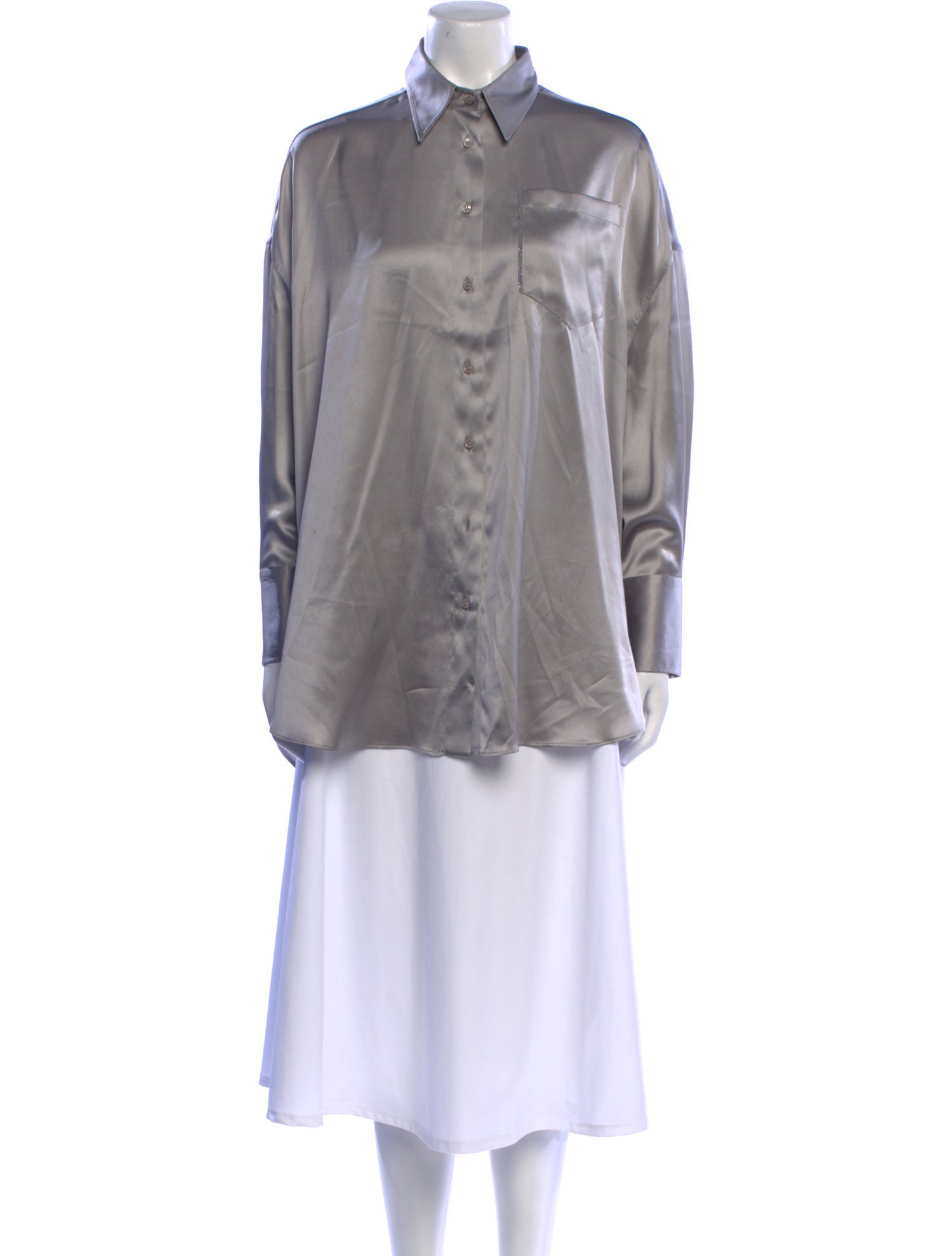 Brunello Cucinelli Silk Long Sleeve Tunic