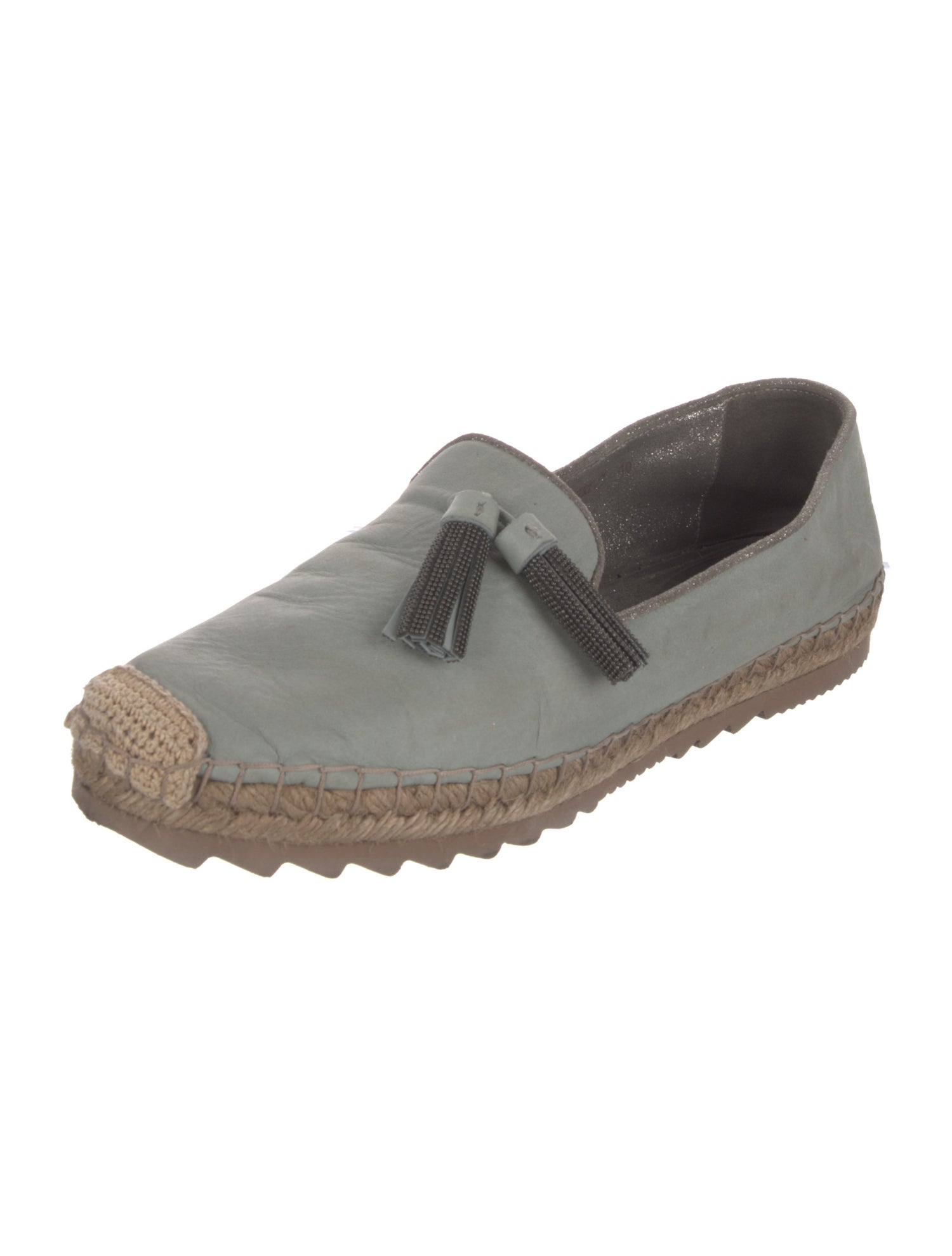 Brunello Cucinelli Leather Tassel Accents Espadrilles