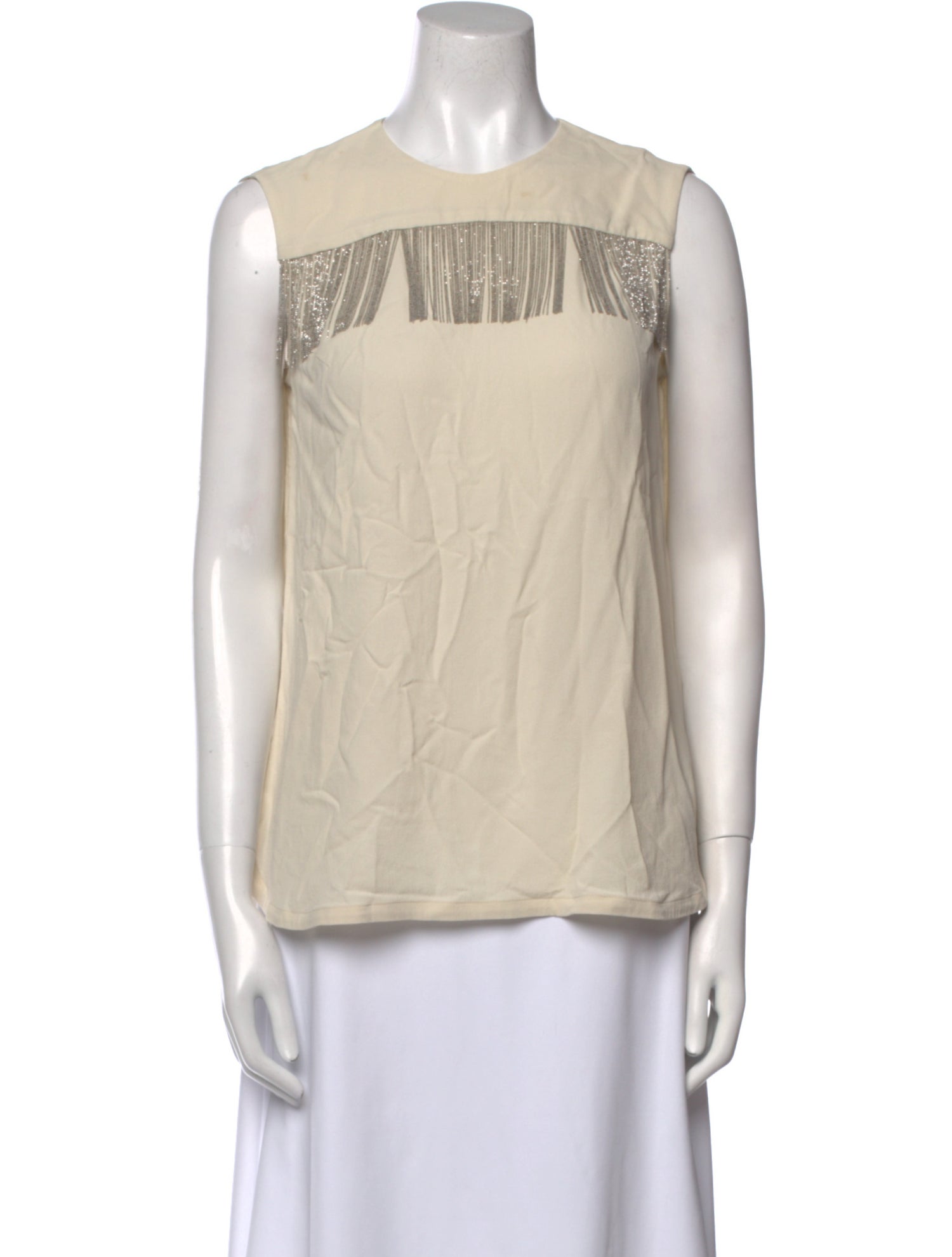 Brunello Cucinelli Silk Crew Neck Top