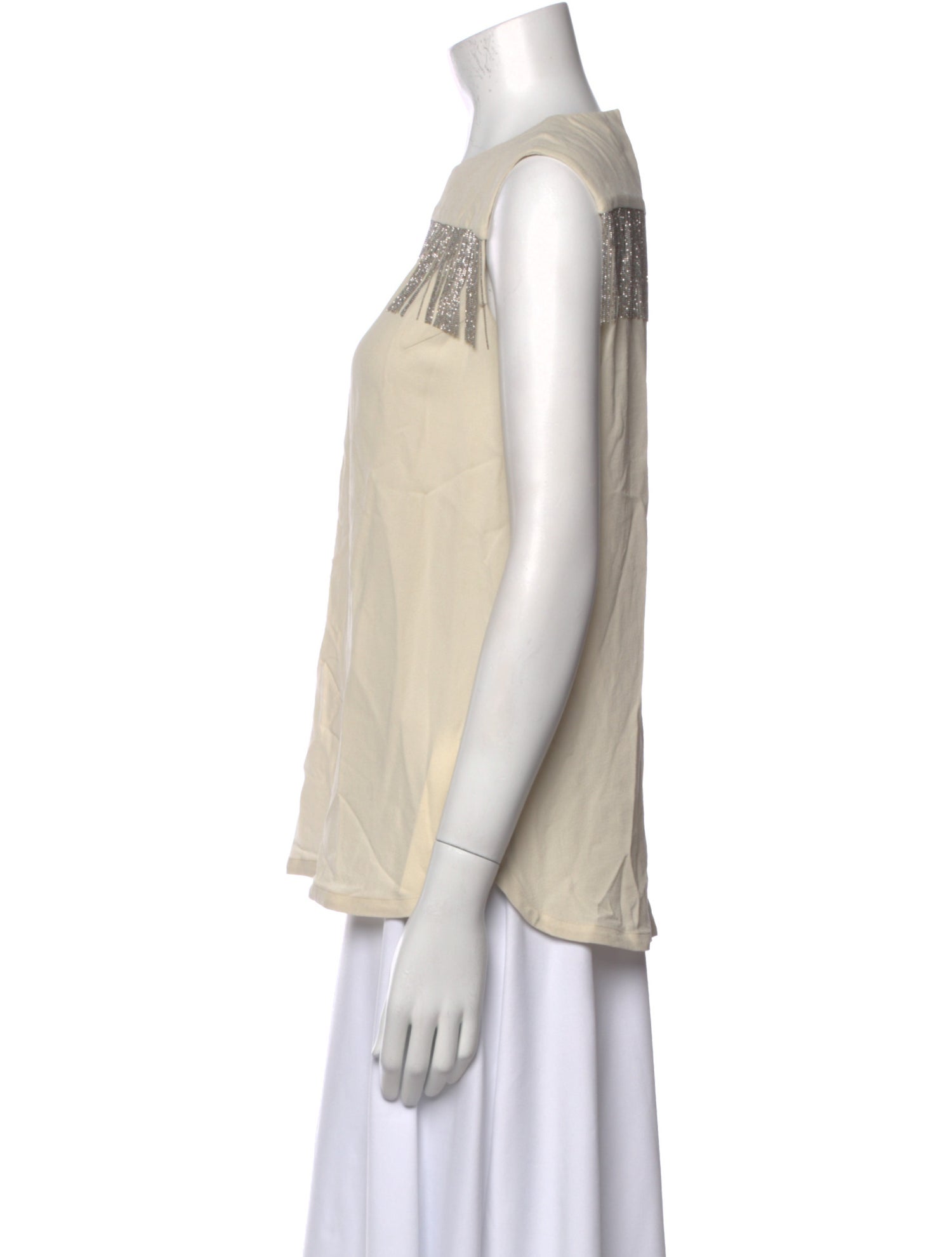 Brunello Cucinelli Silk Crew Neck Top