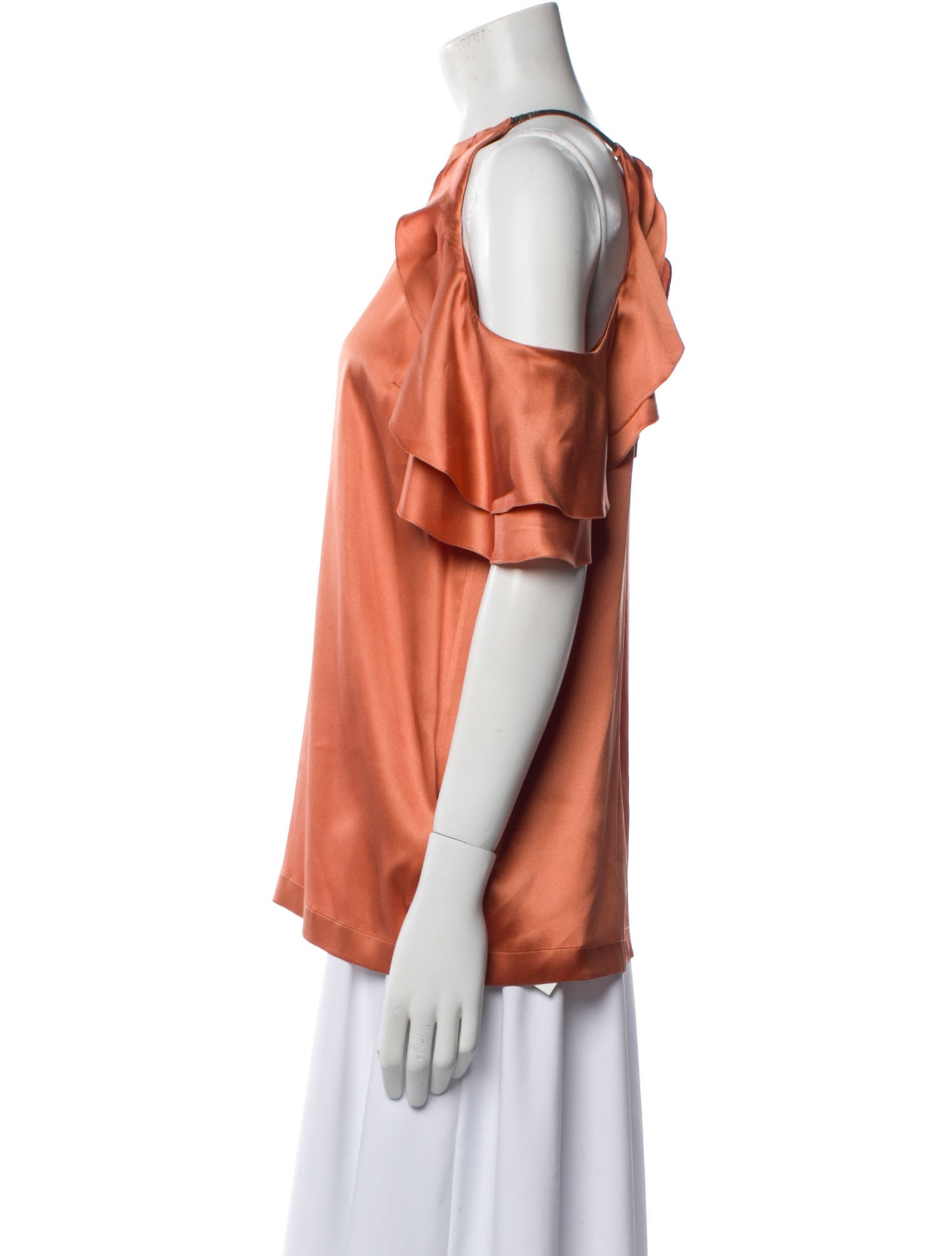 Brunello Cucinelli Silk Off-The-Shoulder Blouse