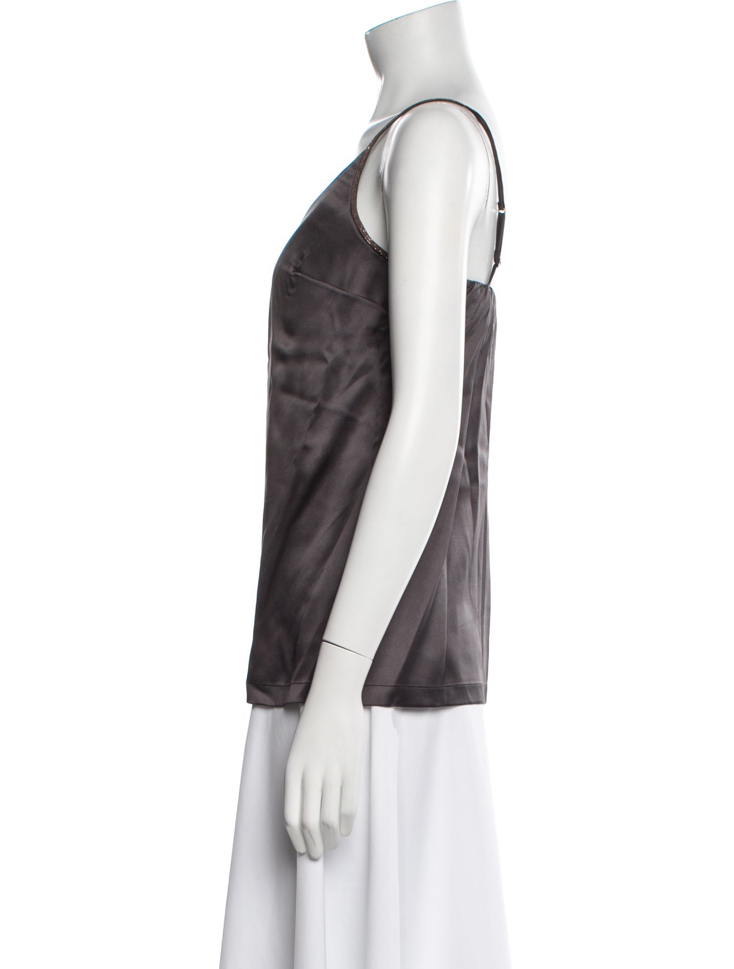 Brunello Cucinelli Silk V-Neck Top