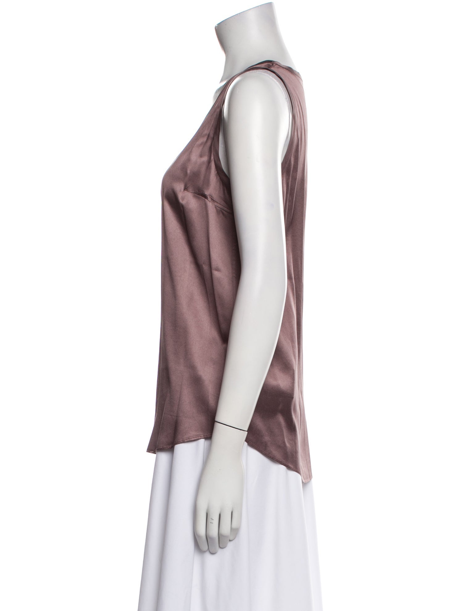 Brunello Cucinelli Silk Scoop Neck Top