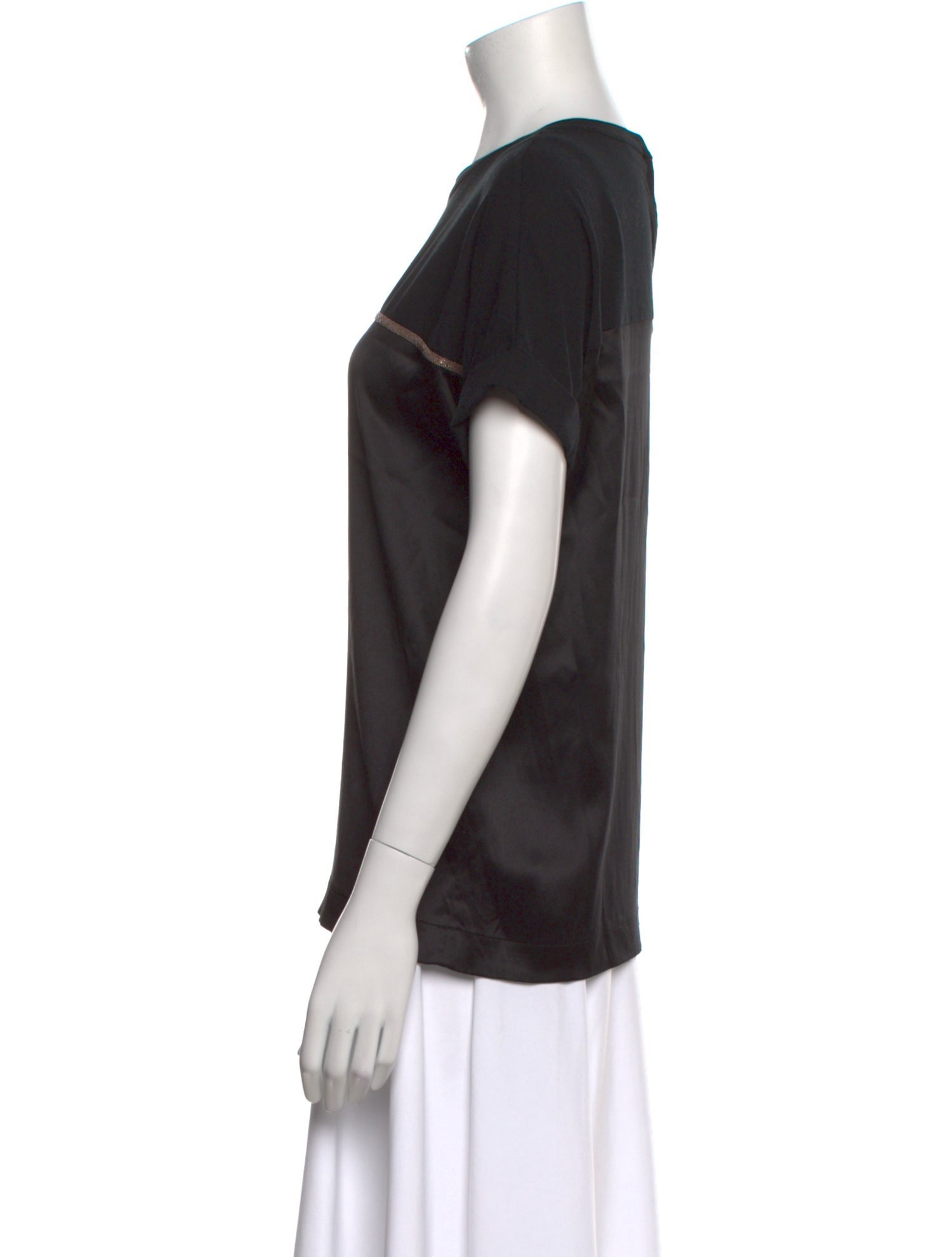 Brunello Cucinelli Silk Crew Neck T-Shirt