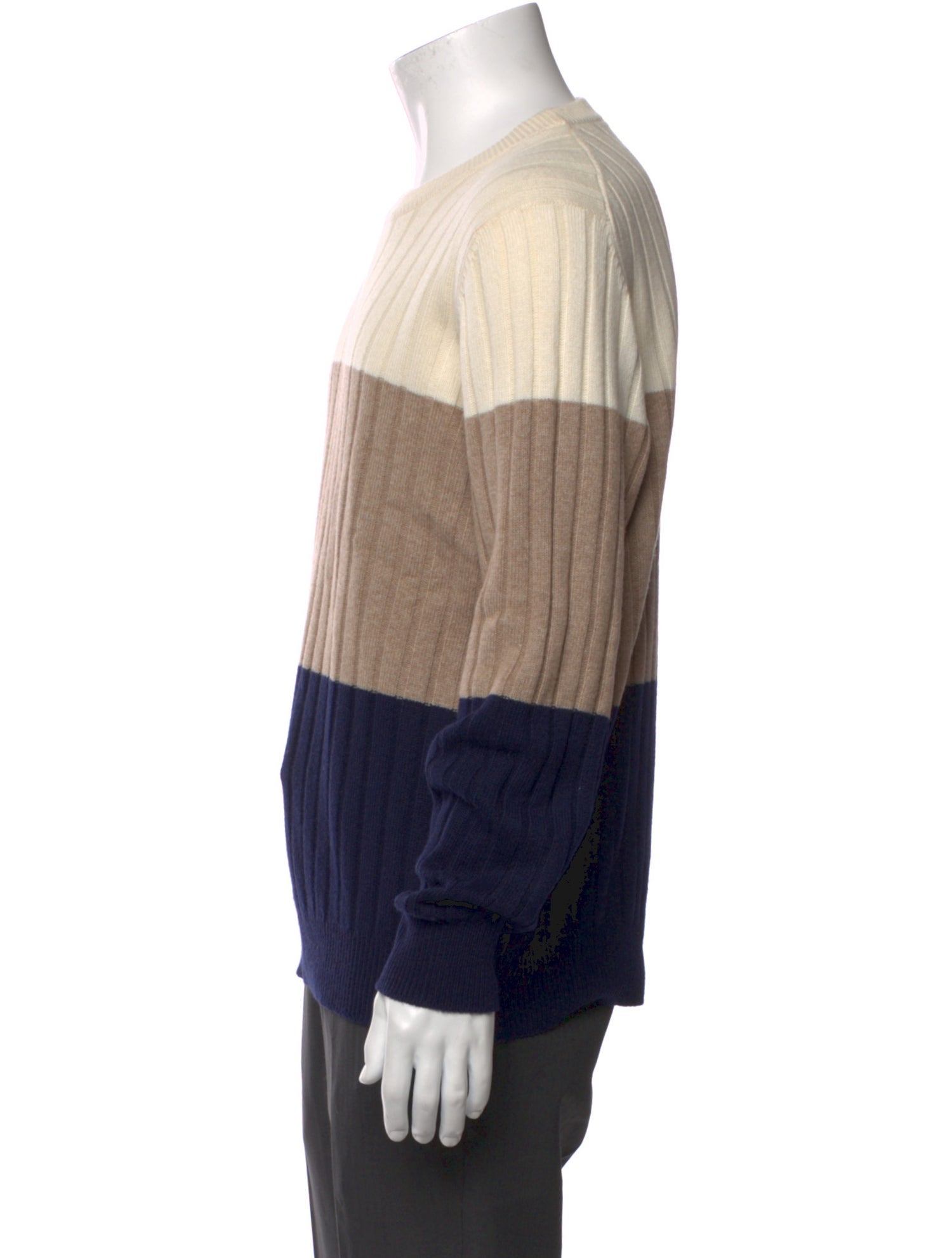 Brunello Cucinelli Virgin Wool Colorblock Pattern Pullover