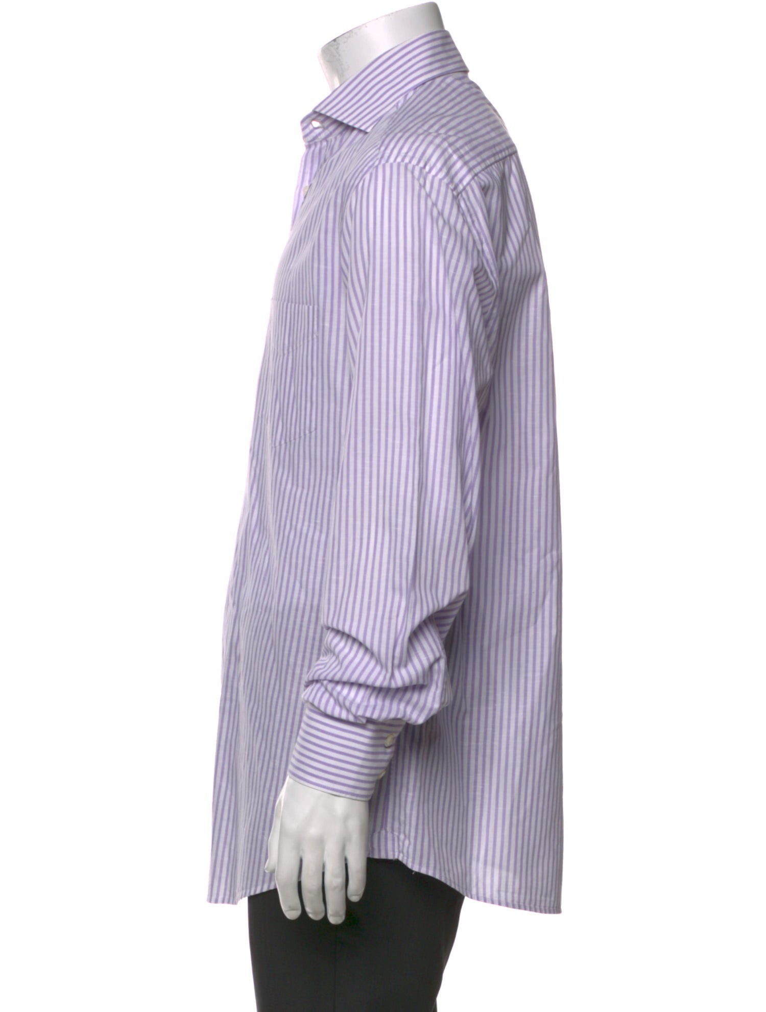 Brunello Cucinelli Striped Long Sleeve Dress Shirt
