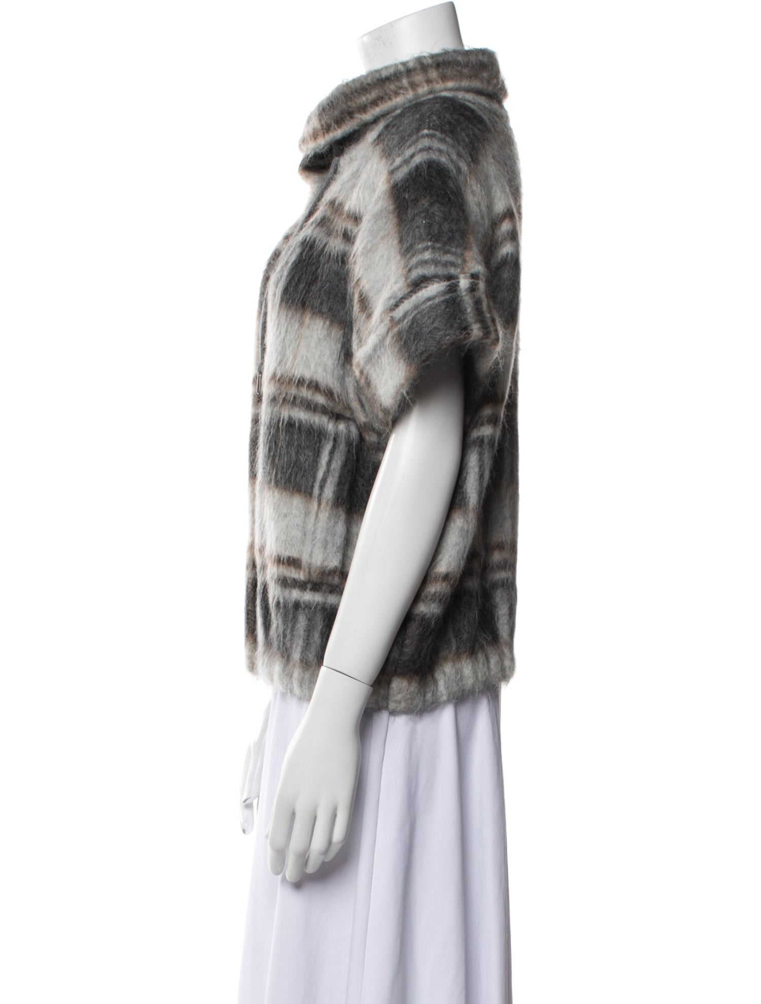 Brunello Cucinelli Virgin Wool Plaid Print Jacket