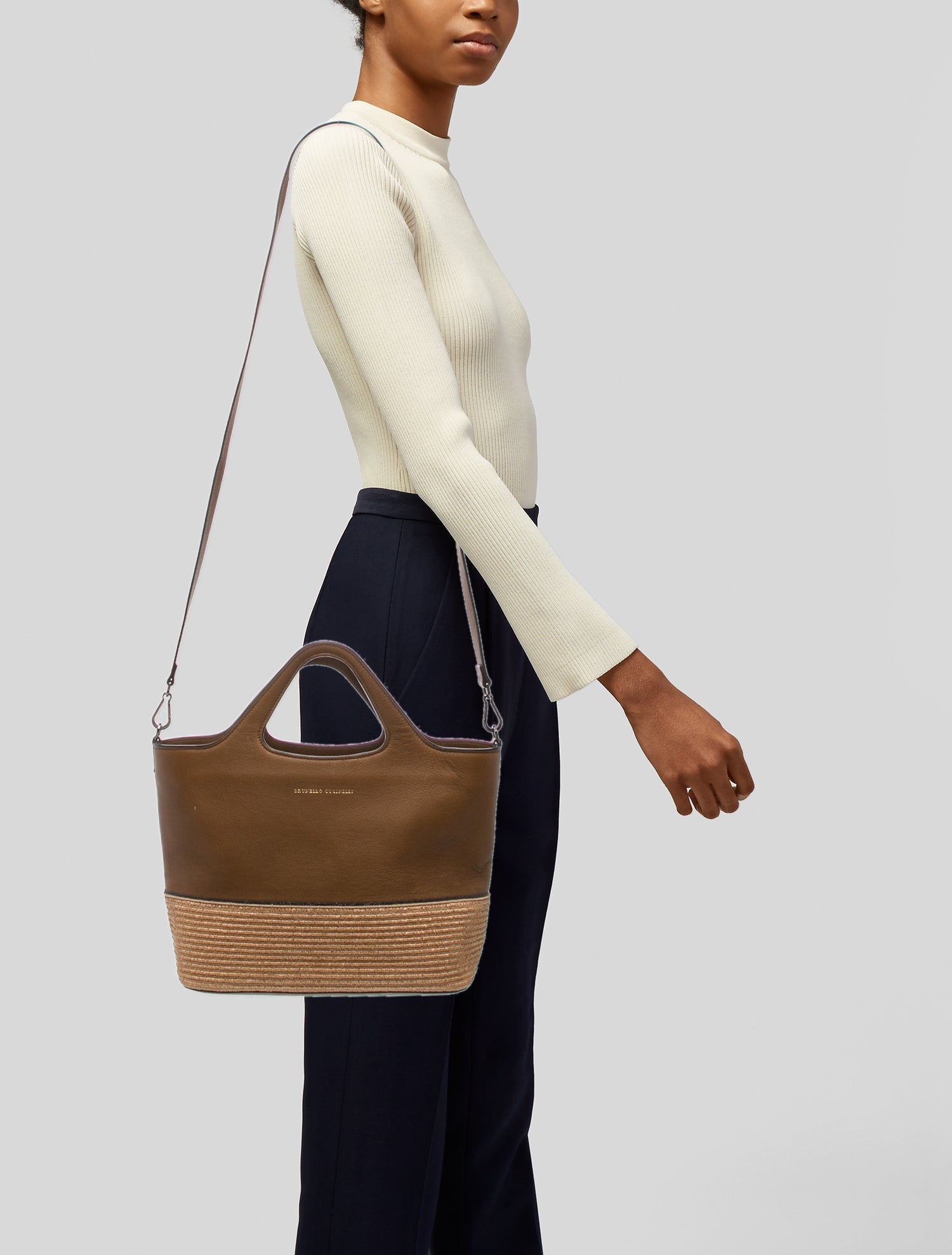Brunello Cucinelli Leather Bucket Bag