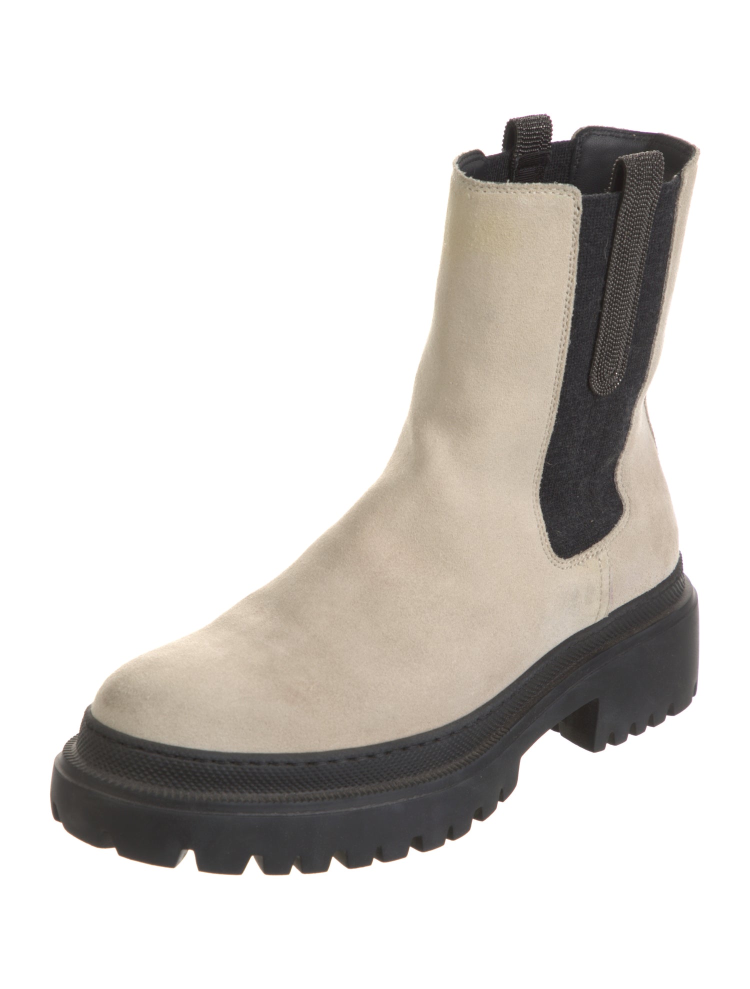 Brunello Cucinelli Monili Suede Chelsea Boots