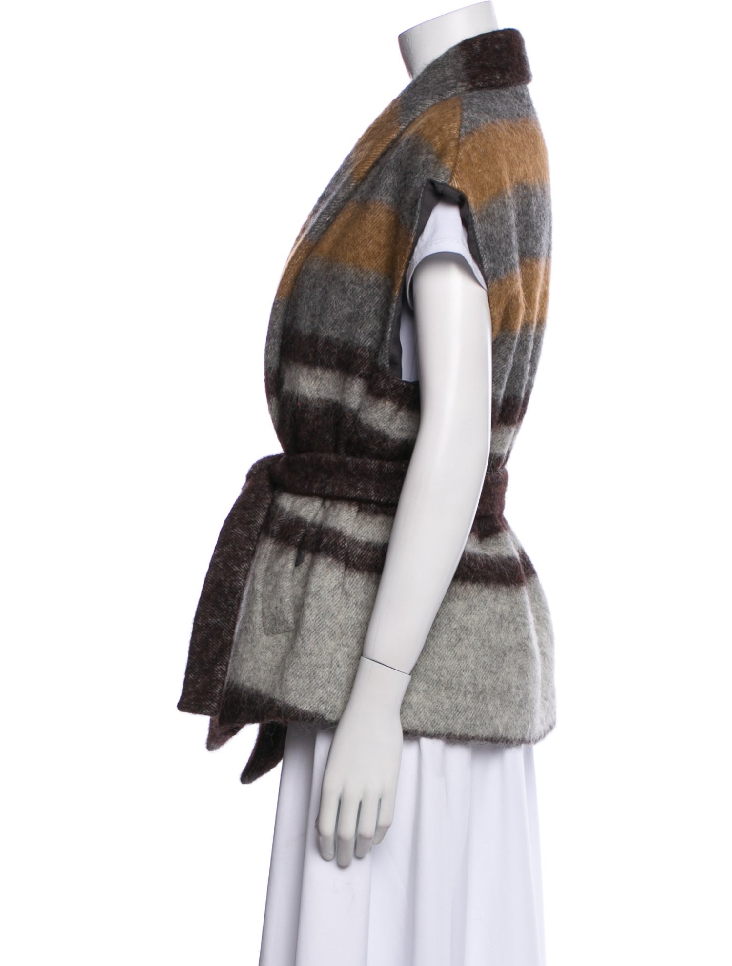 Brunello Cucinelli Wool Plaid Print Vest