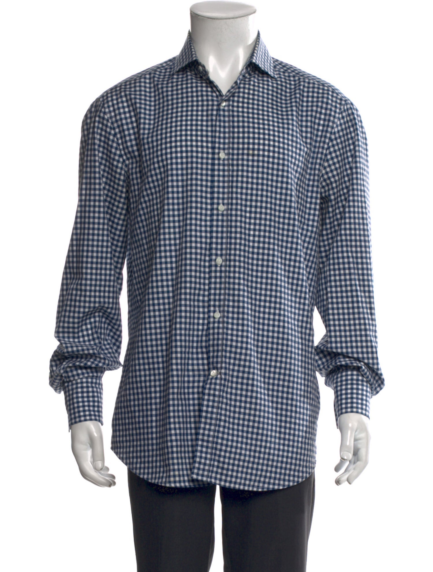 Brunello Cucinelli Plaid Print Long Sleeve Dress Shirt