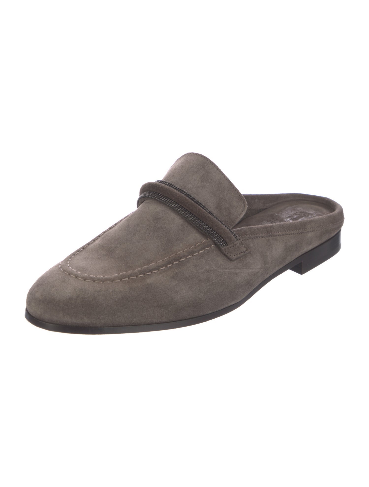 Brunello Cucinelli Monili Suede Mules