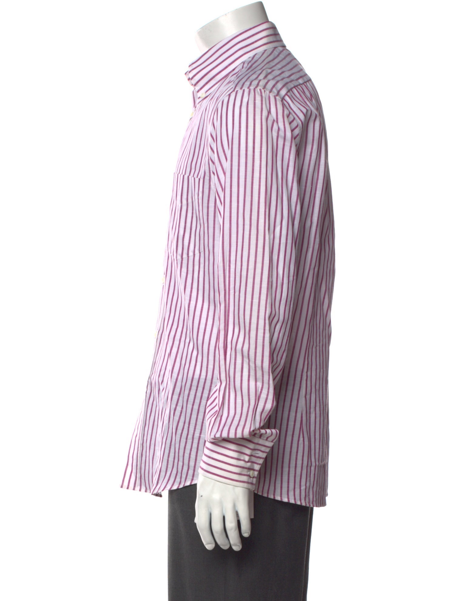 Brunello Cucinelli Linen Striped Dress Shirt