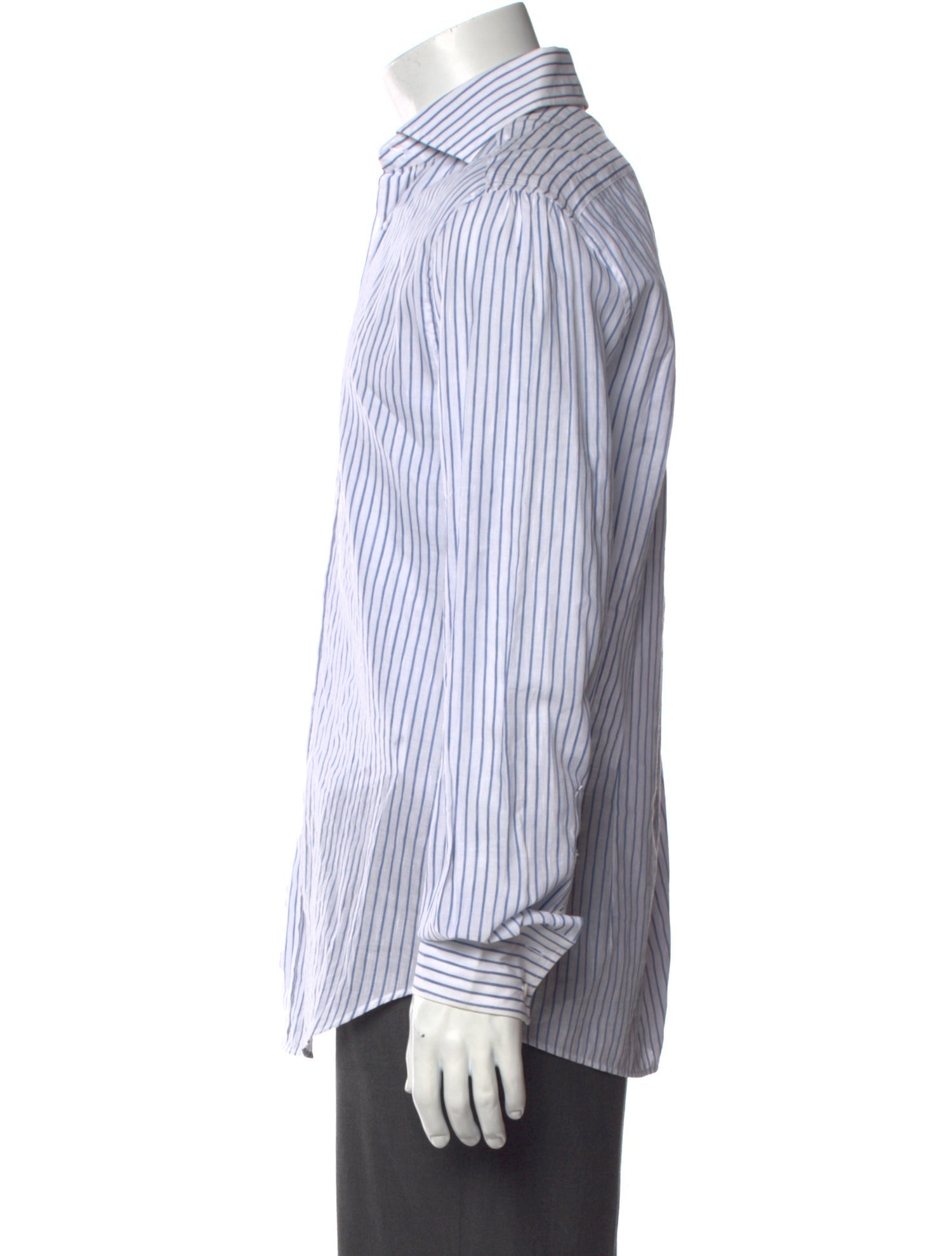 Brunello Cucinelli Striped Long Sleeve Dress Shirt