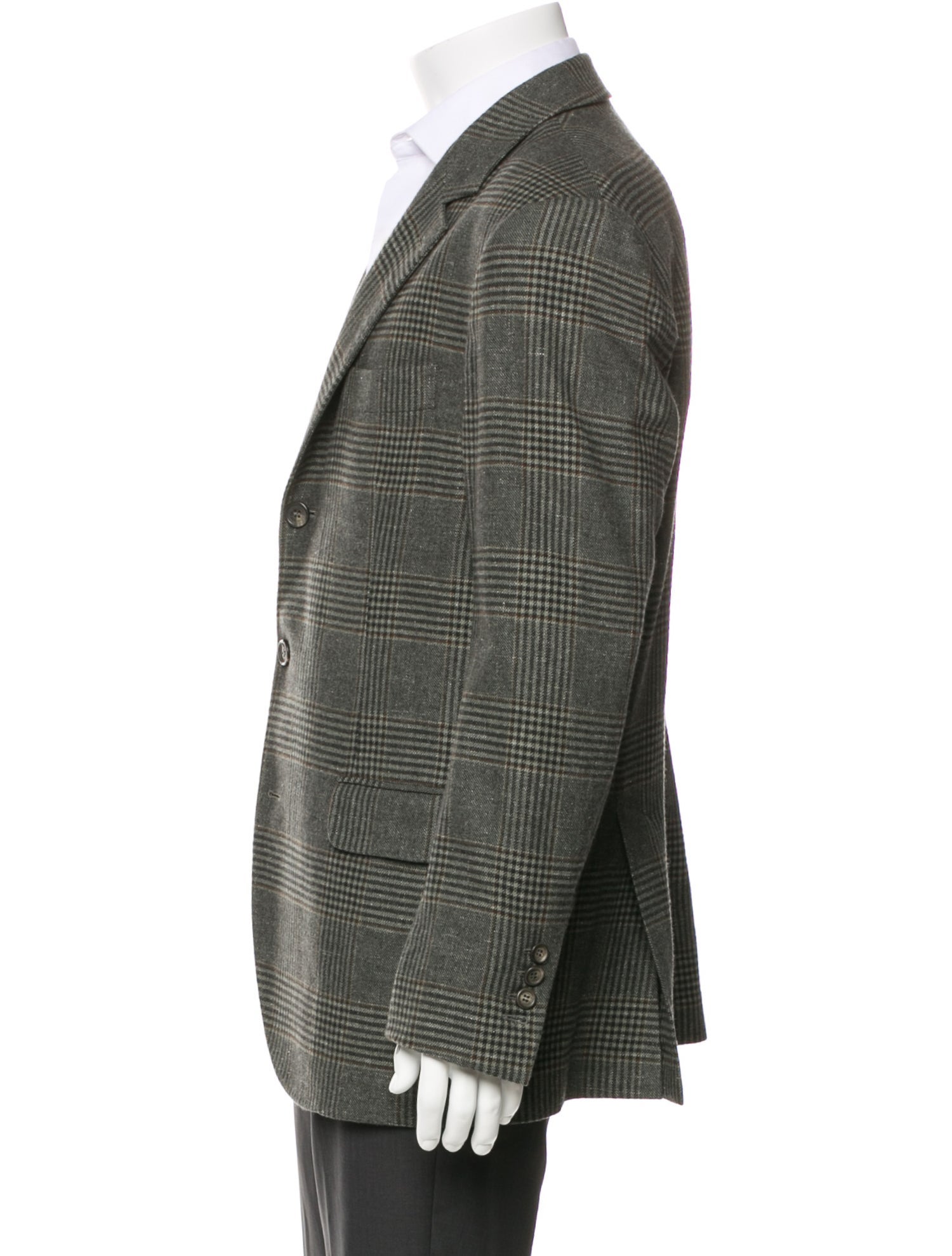 Brunello Cucinelli Wool Plaid Print Blazer
