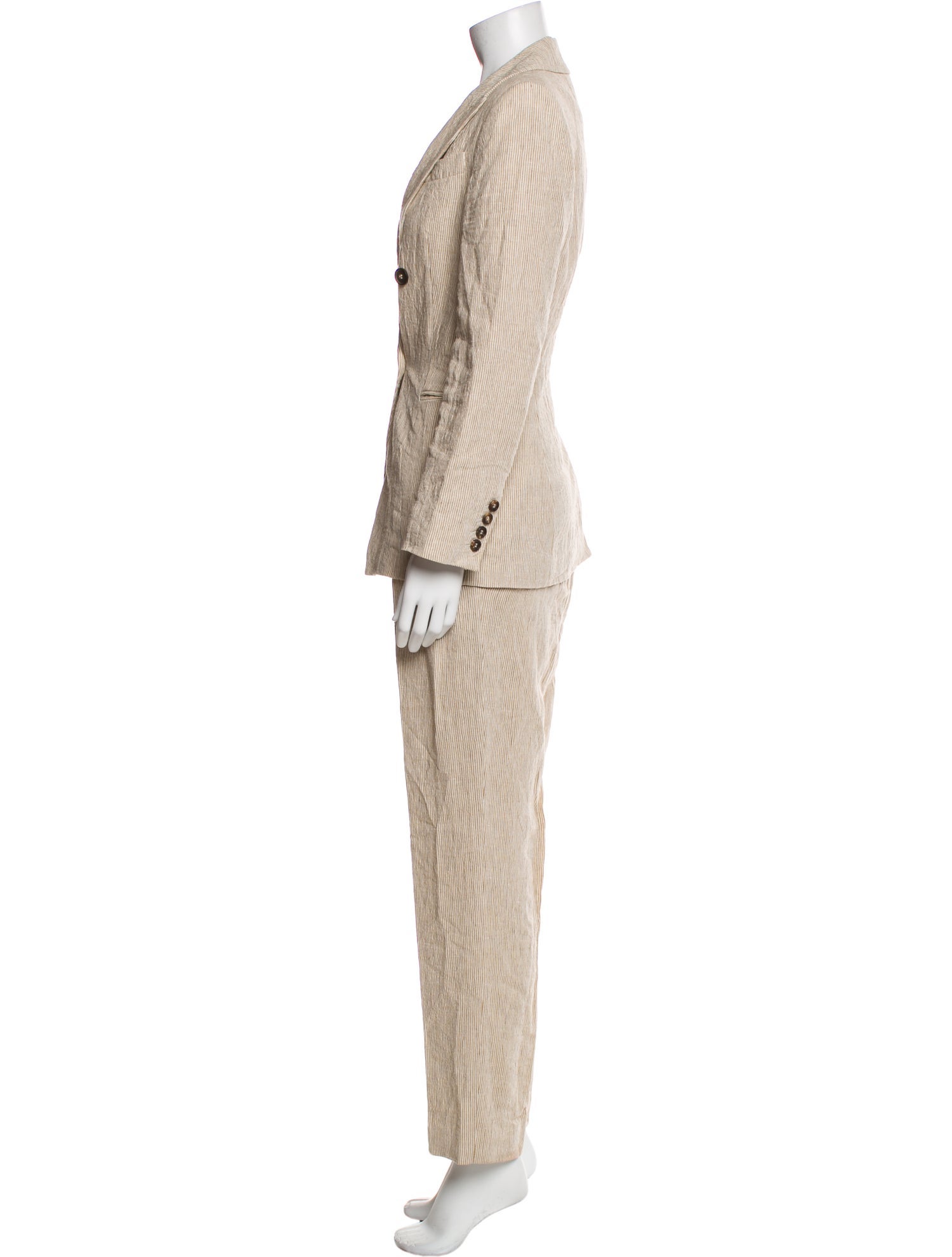 Brunello Cucinelli Linen Striped Pantsuit